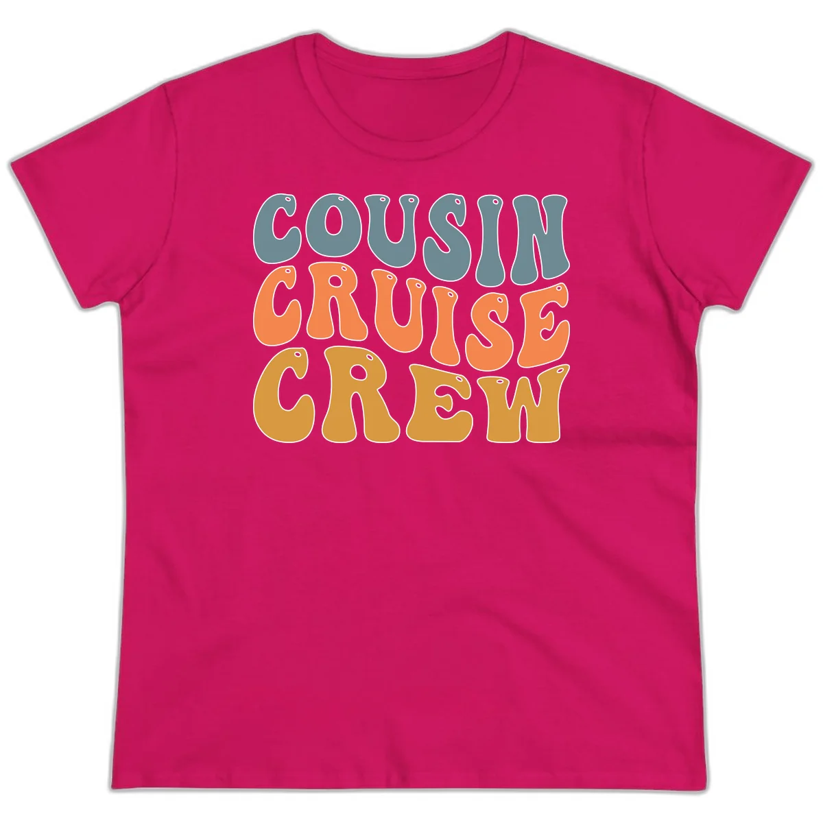 Cousin Cruise Crew Ladies Tee in Heliconia