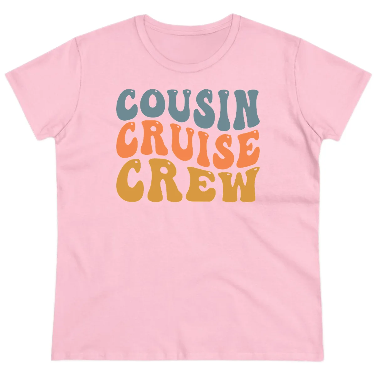 Cousin Cruise Crew Ladies Tee in Light Pink