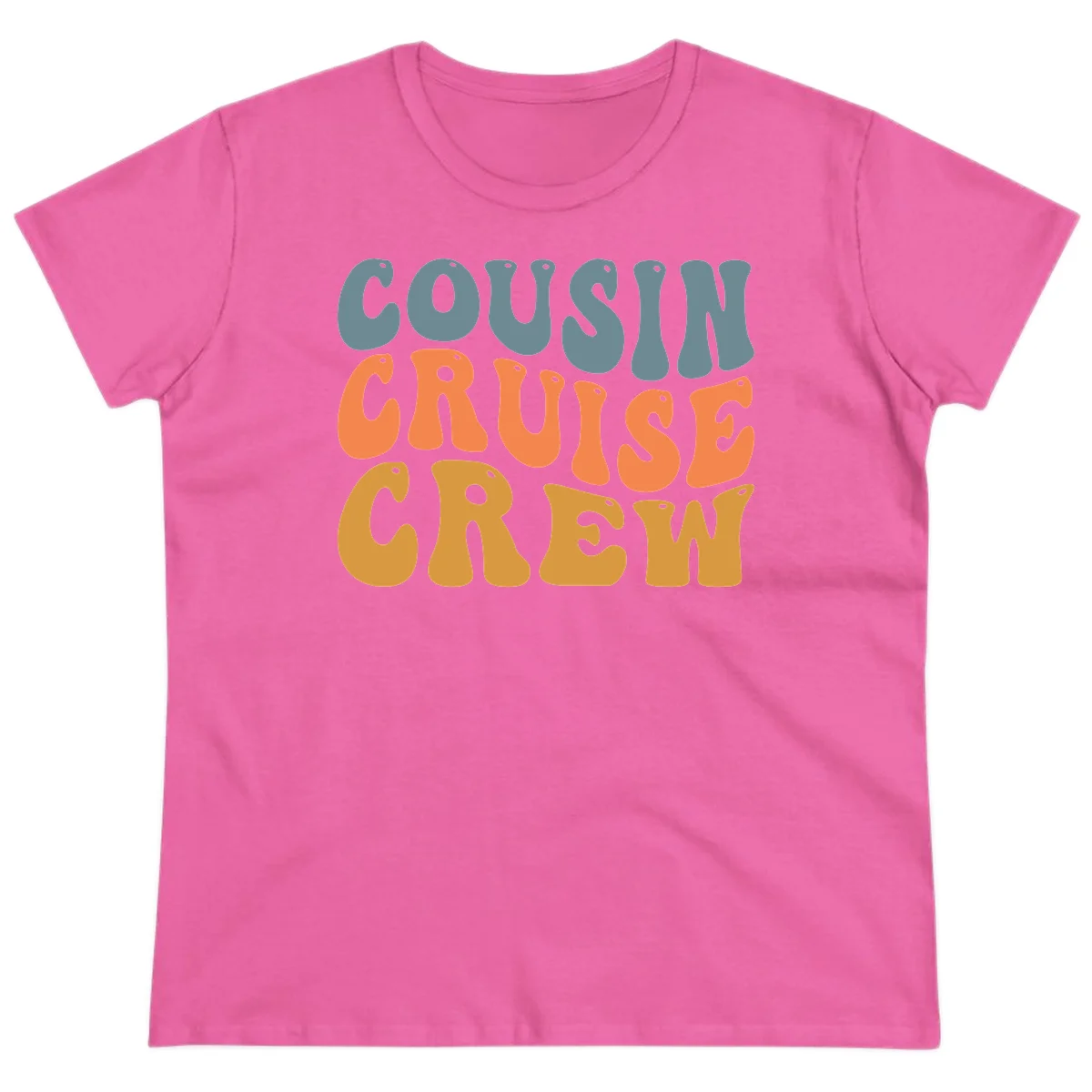 Cousin Cruise Crew Ladies Tee in Azalea
