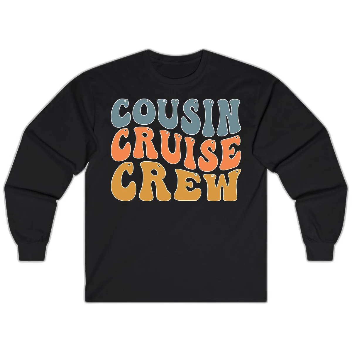 Cousin Cruise Crew Long Sleeve in Black