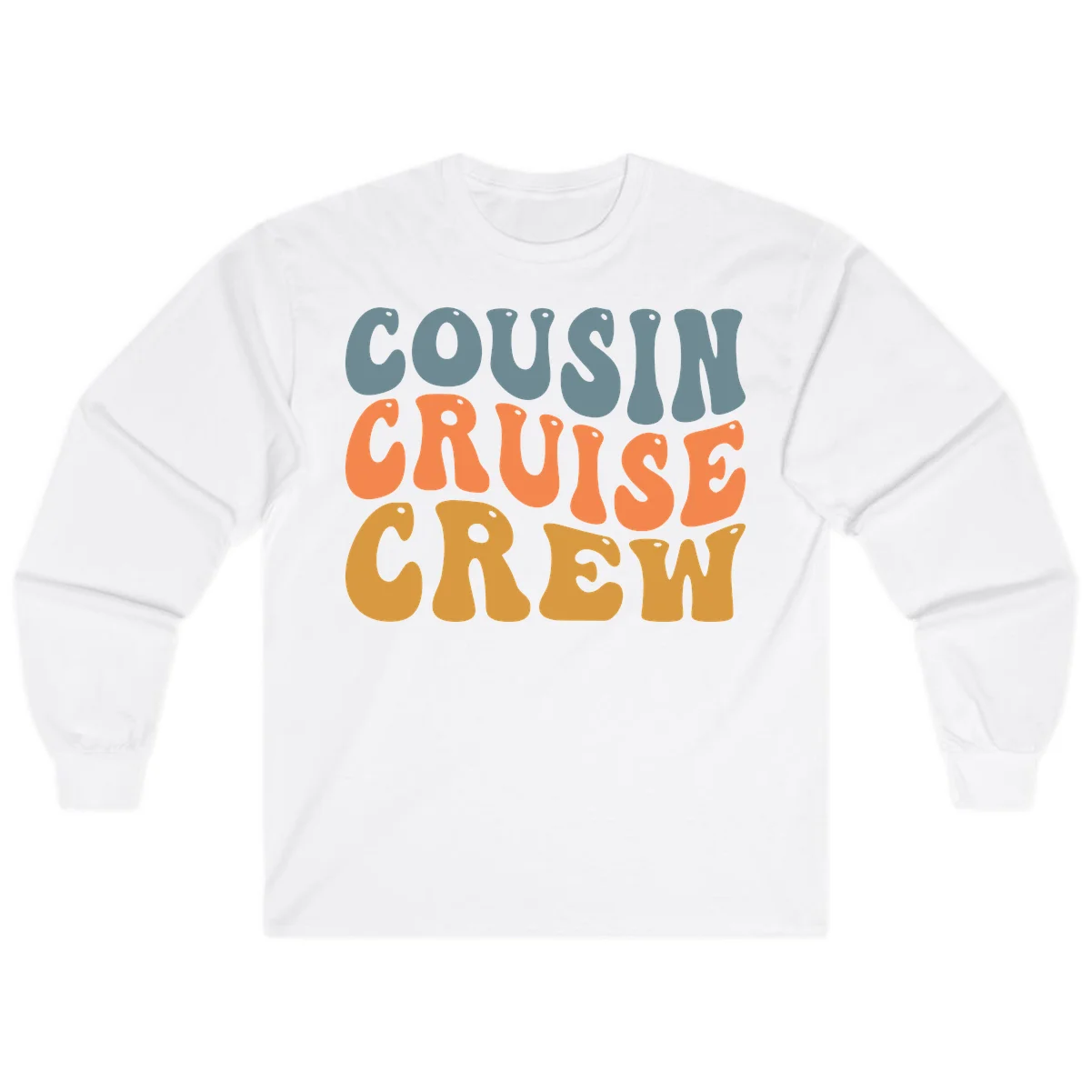Cousin Cruise Crew Long Sleeve in White
