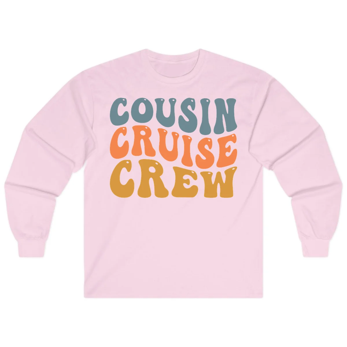 Cousin Cruise Crew Long Sleeve in Light Pink