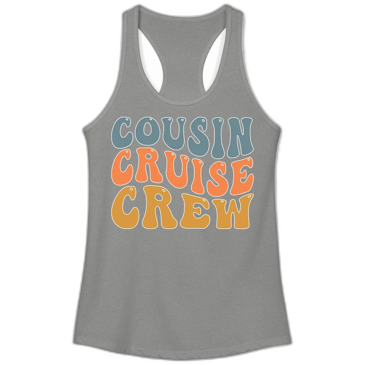 Cousin Cruise Crew Ladies Tank in Heather Grey