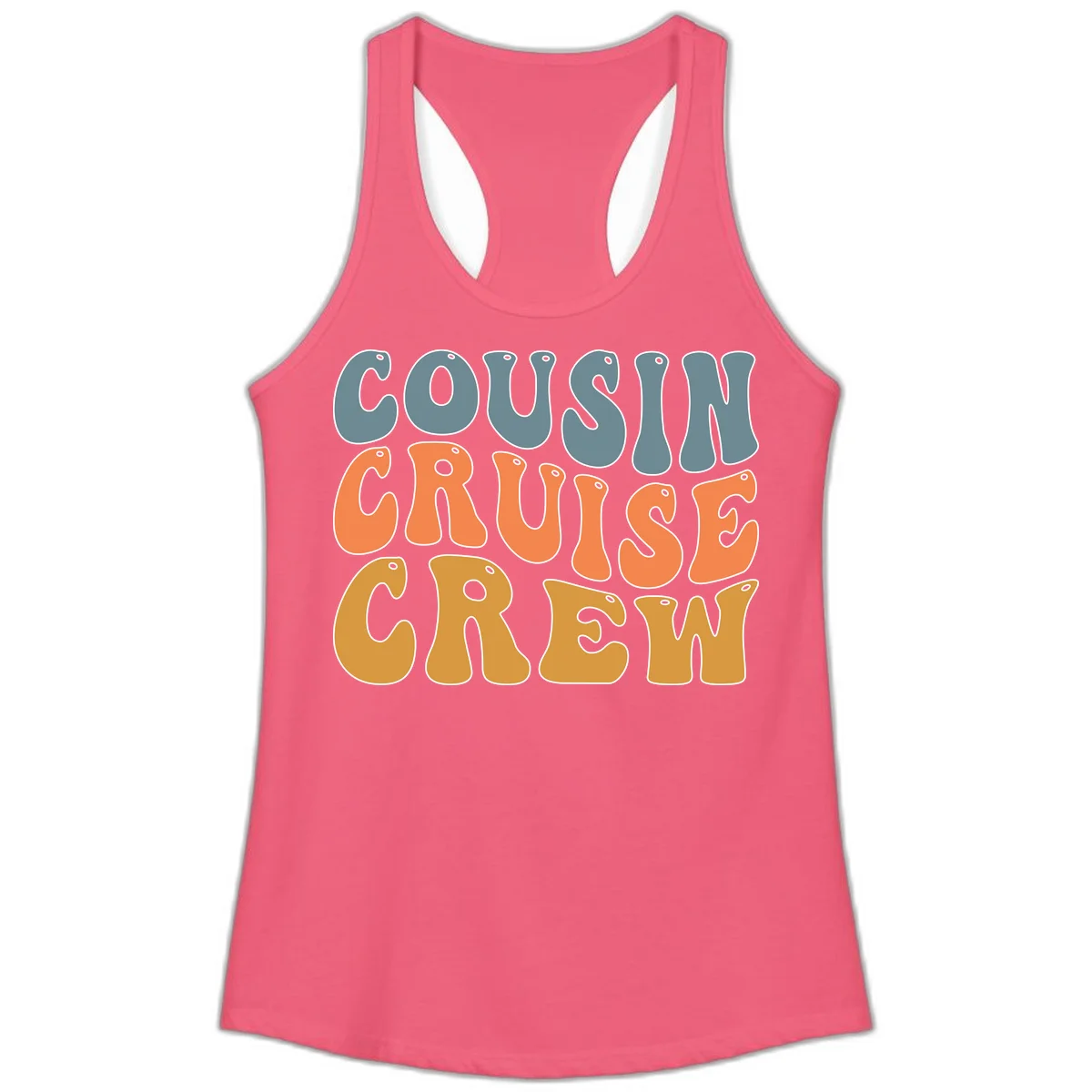 Cousin Cruise Crew Ladies Tank in Hot Pink
