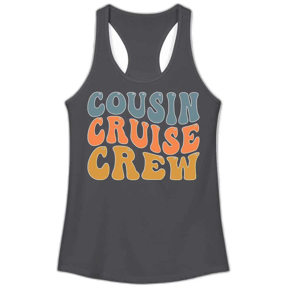 Cousin Cruise Crew Ladies Tank in Solid Dark Gray
