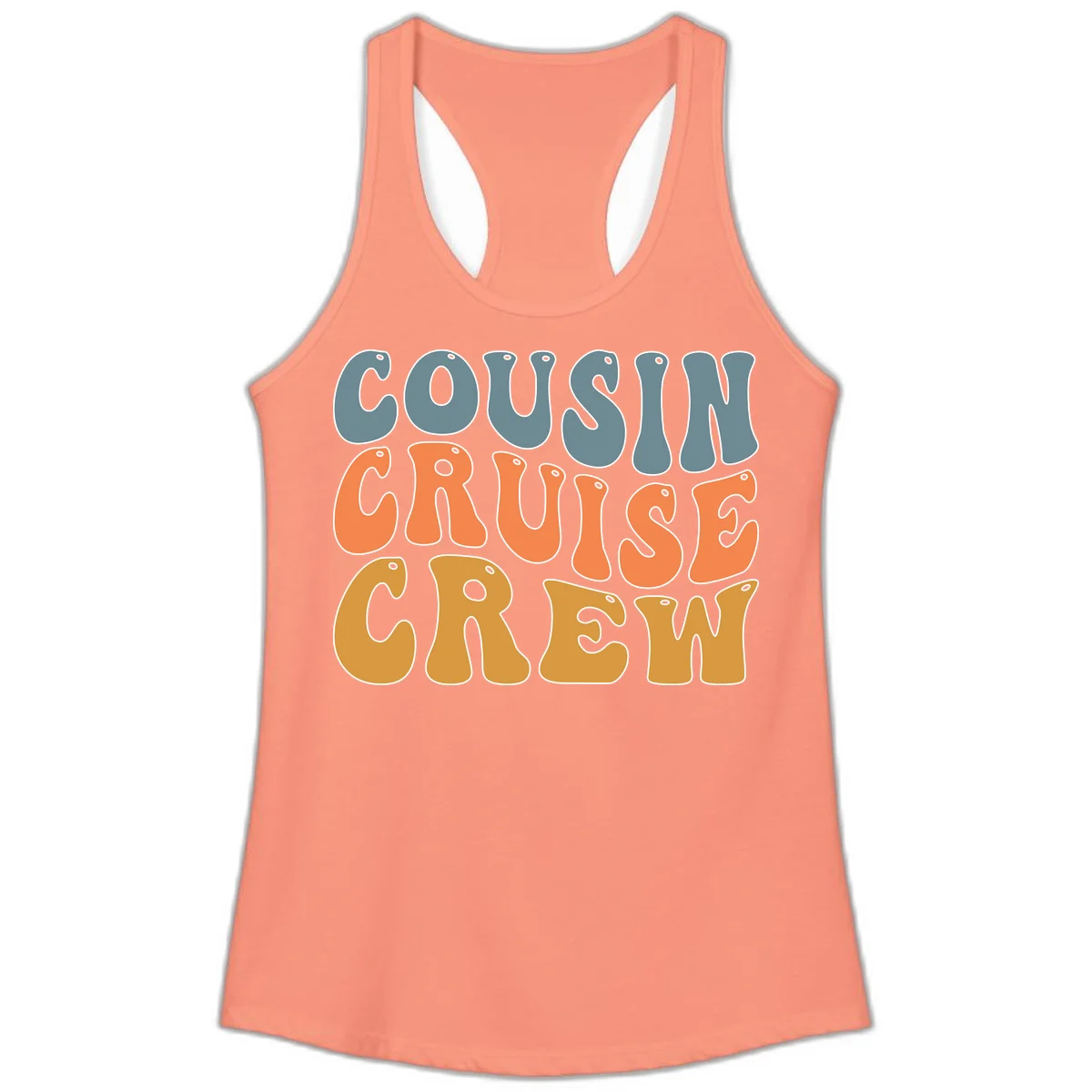 Cousin Cruise Crew Ladies Tank in Solid Light Orange