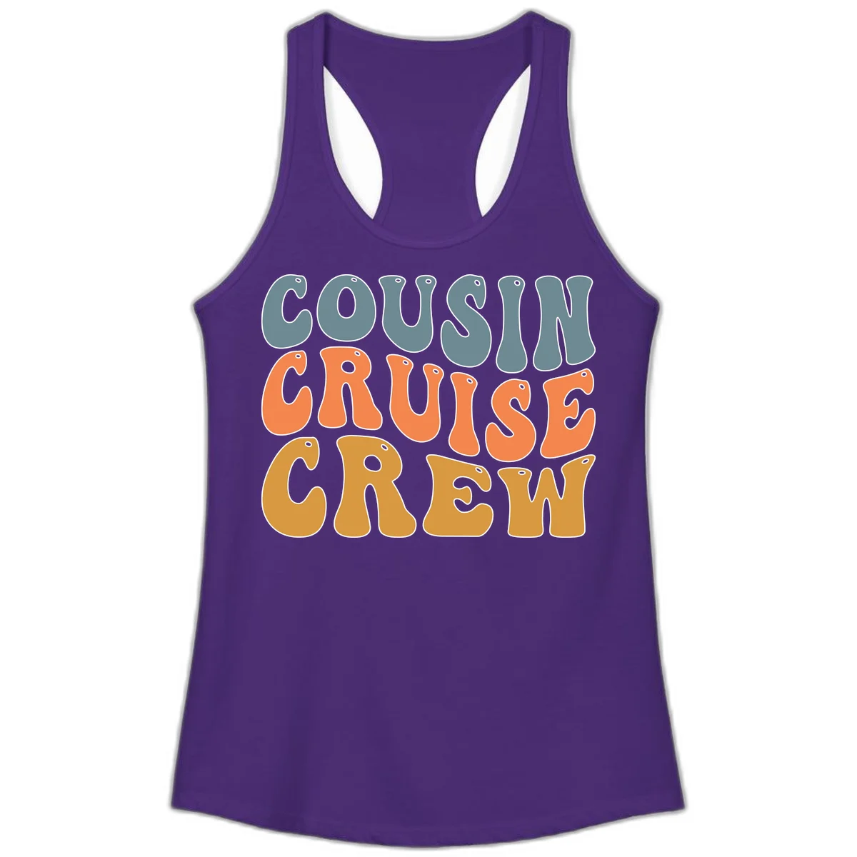 Cousin Cruise Crew Ladies Tank in Solid Purple Rush