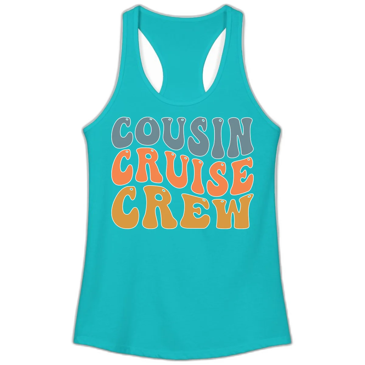 Cousin Cruise Crew Ladies Tank in Tahiti Blue