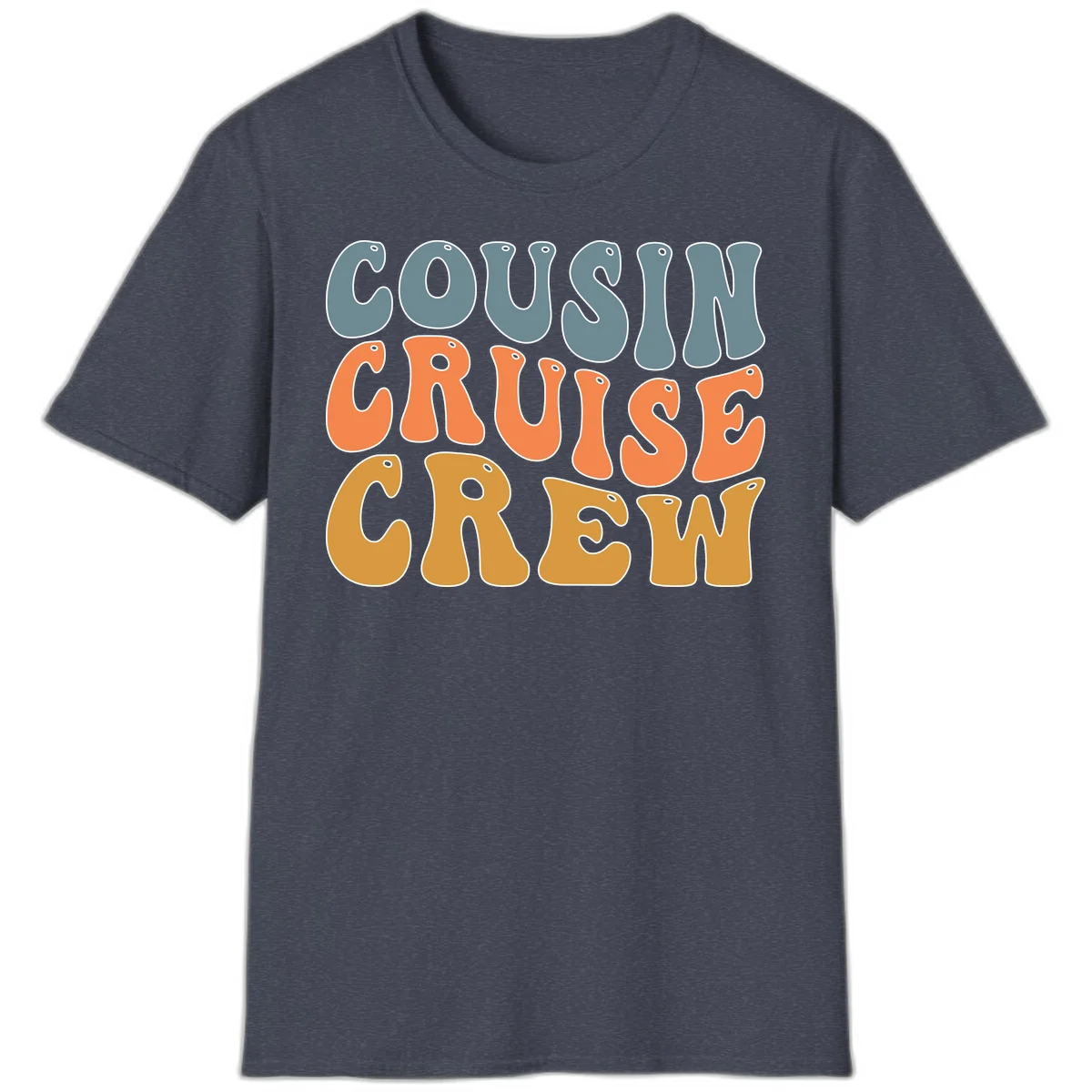 Cousin Cruise Crew T-Shirt in Heather Navy