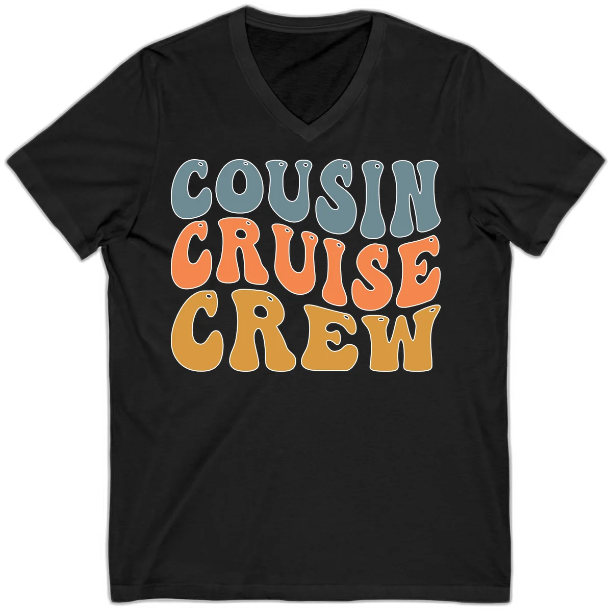 Cousin Cruise Crew V-Neck in Black