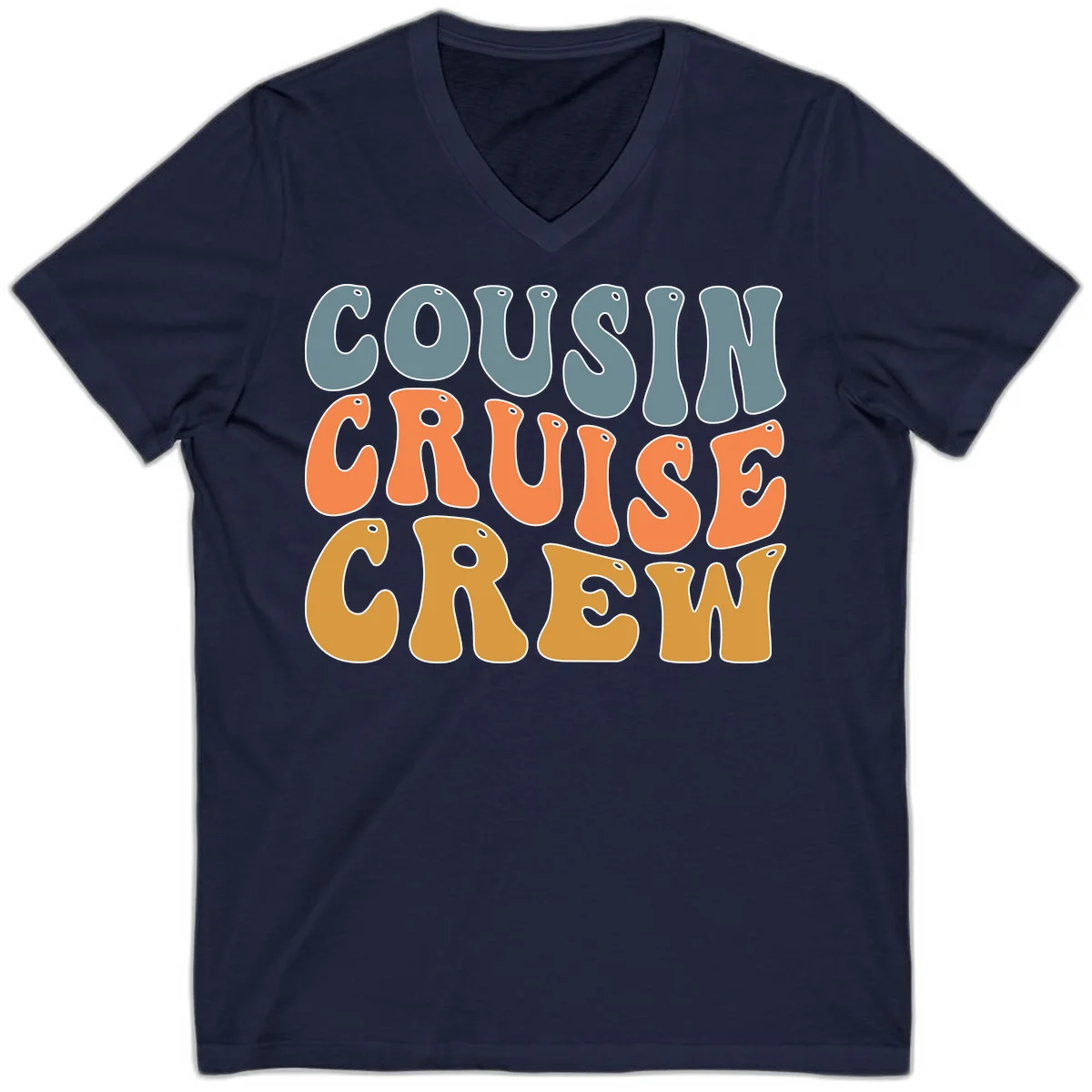Cousin Cruise Crew V-Neck in Navy