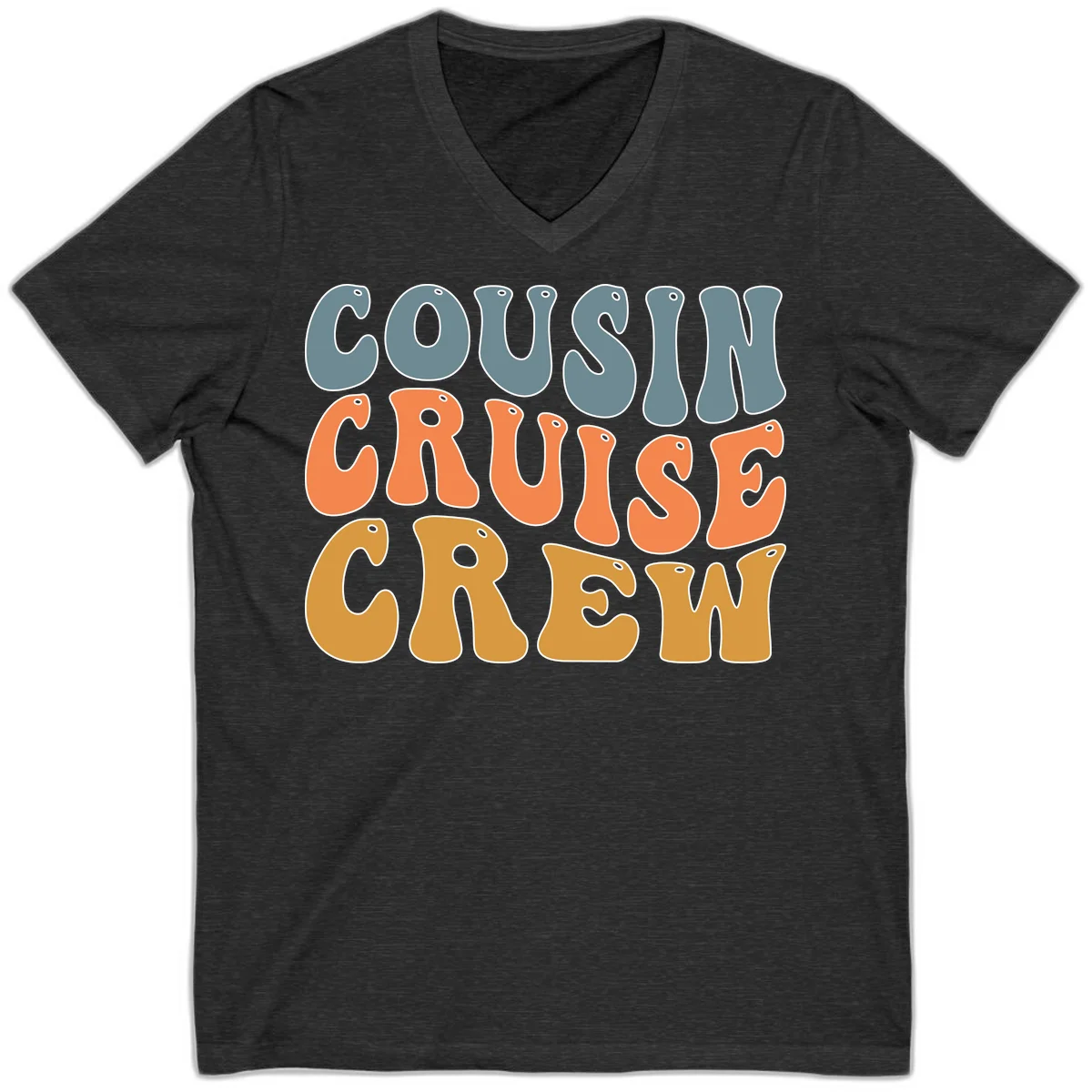 Cousin Cruise Crew V-Neck in Dark Grey Heather