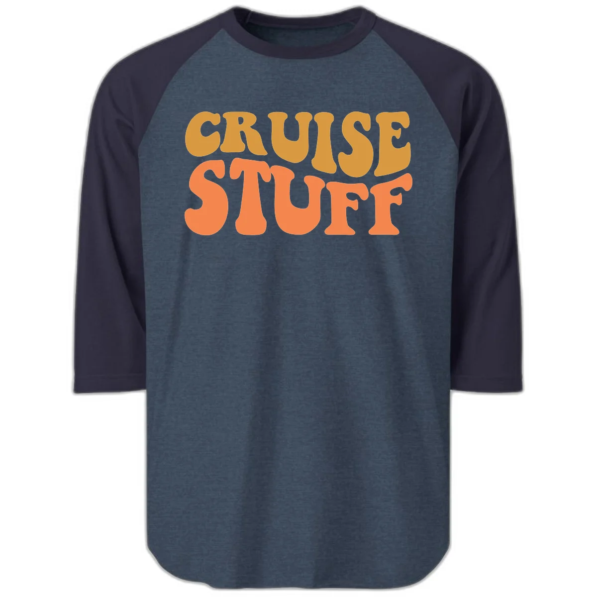 Cruise Stuff Raglan 3/4 in Heather Denim Navy