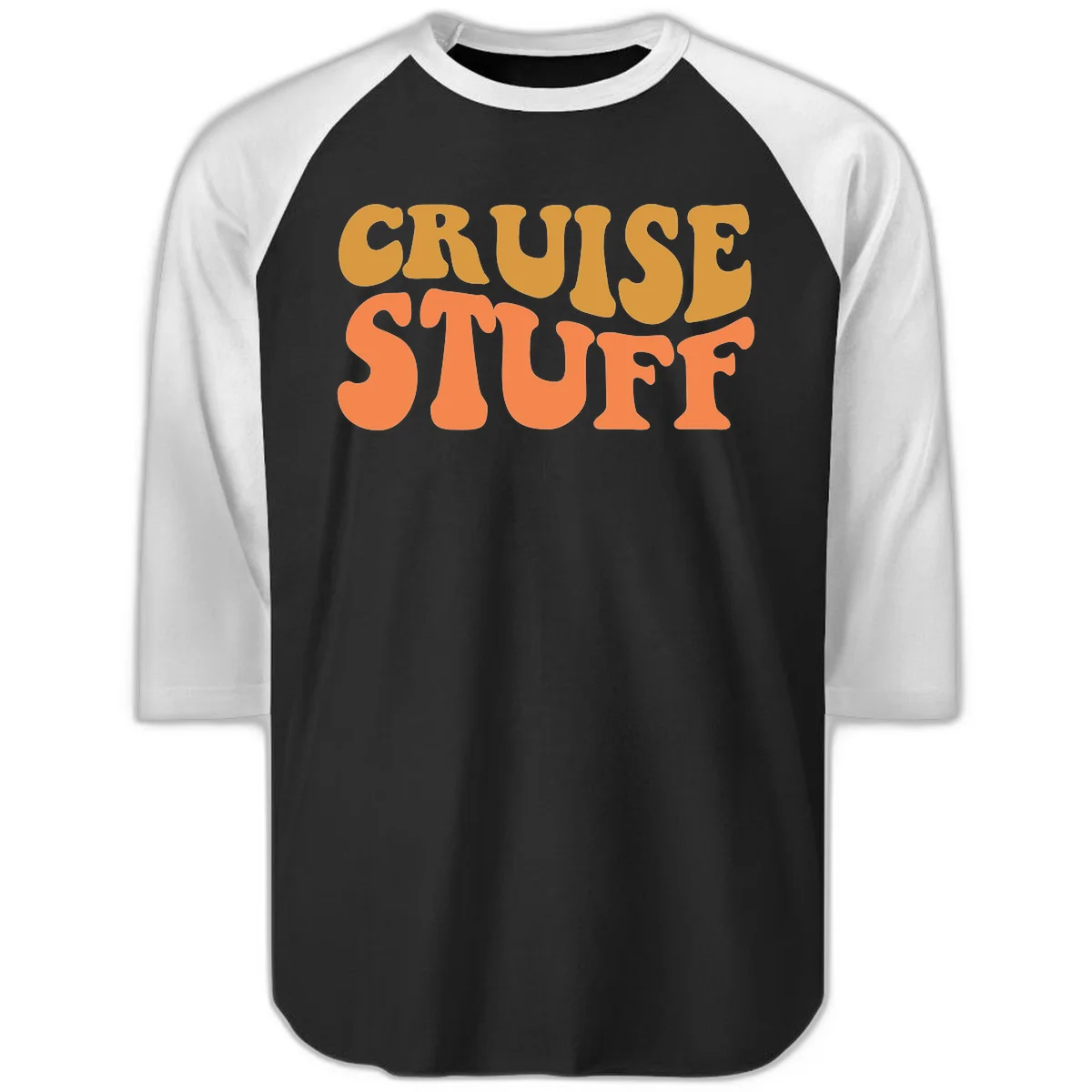 Cruise Stuff Raglan 3/4 in Black White