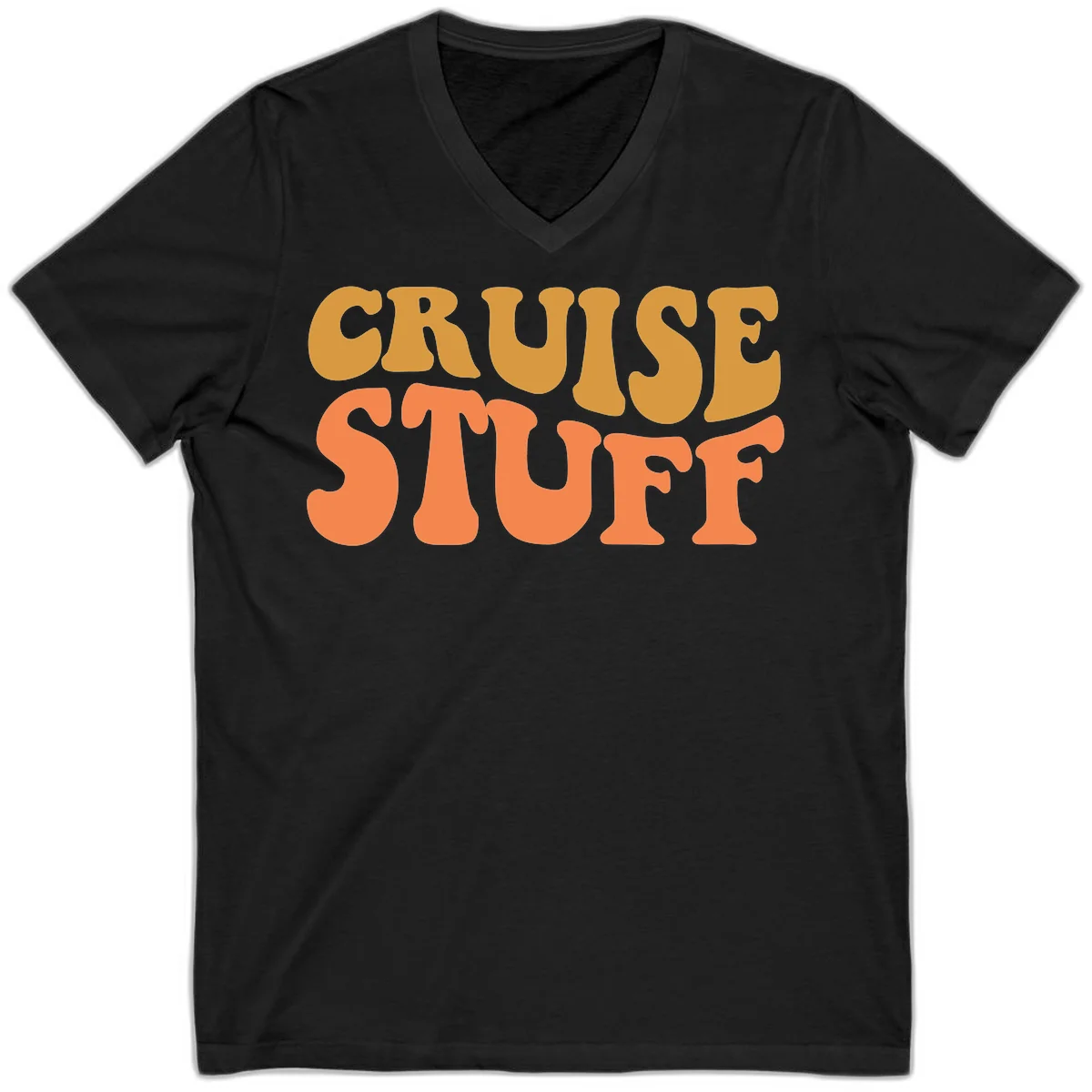 Cruise Stuff V-Neck Tee in Black