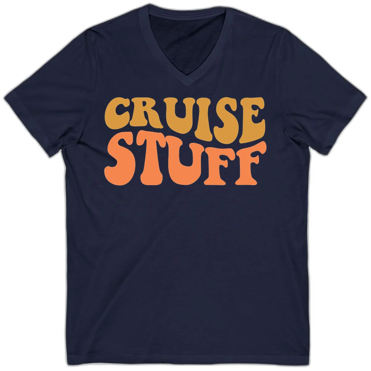 Cruise Stuff V-Neck Tee in Navy