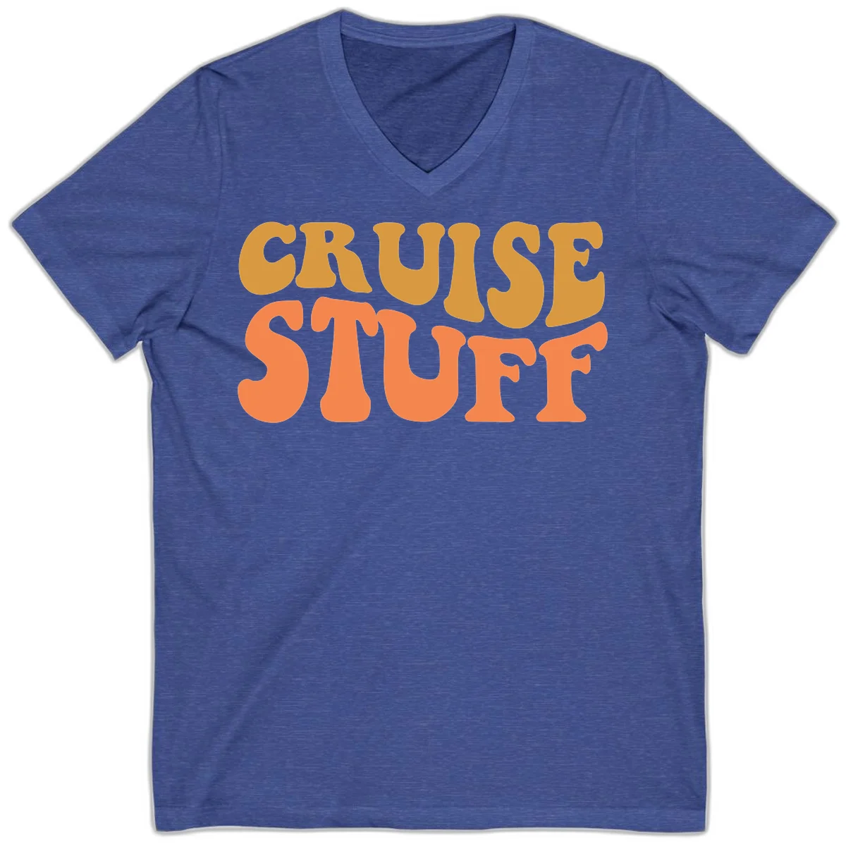 Cruise Stuff V-Neck Tee in Heather True Royal