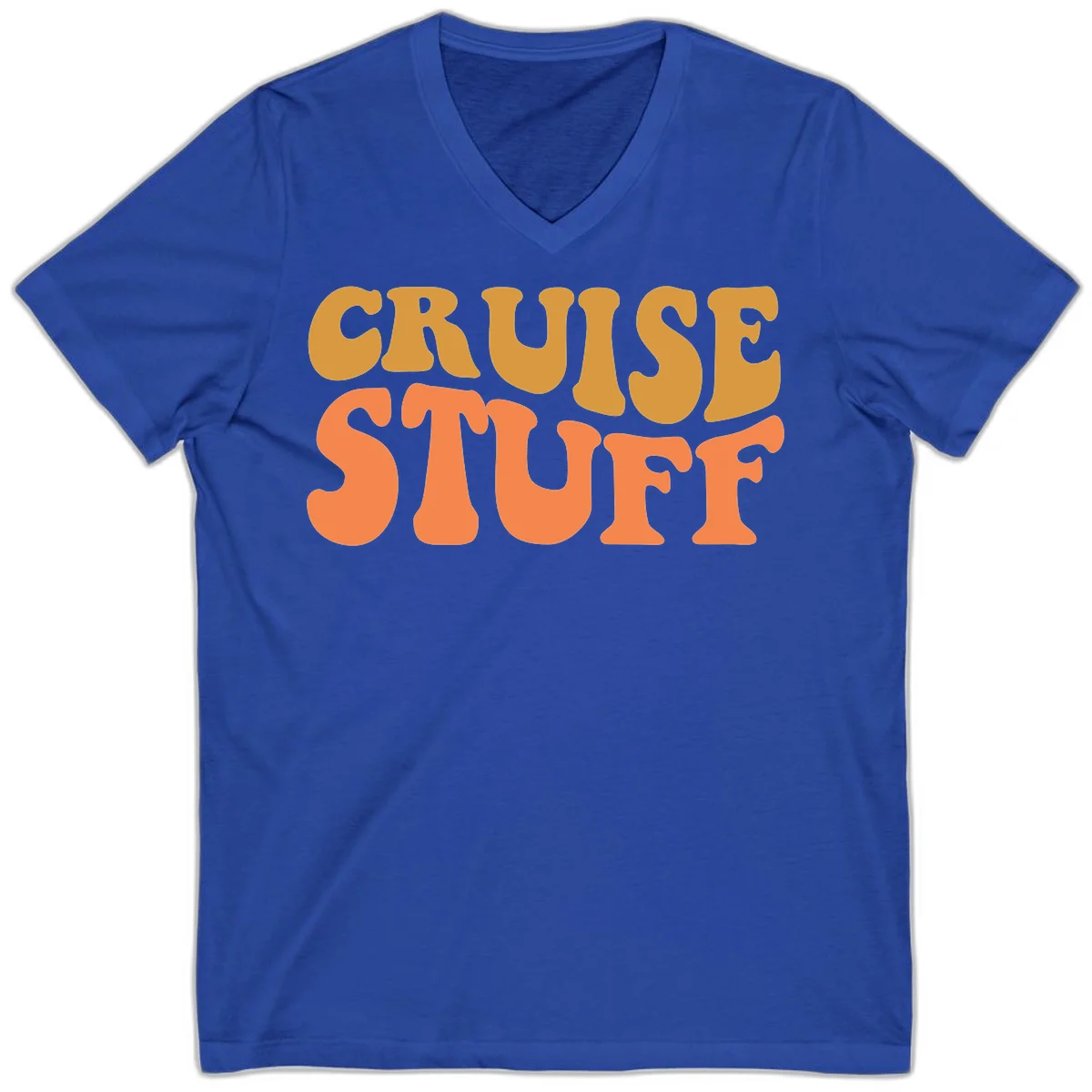 Cruise Stuff V-Neck Tee in True Royal