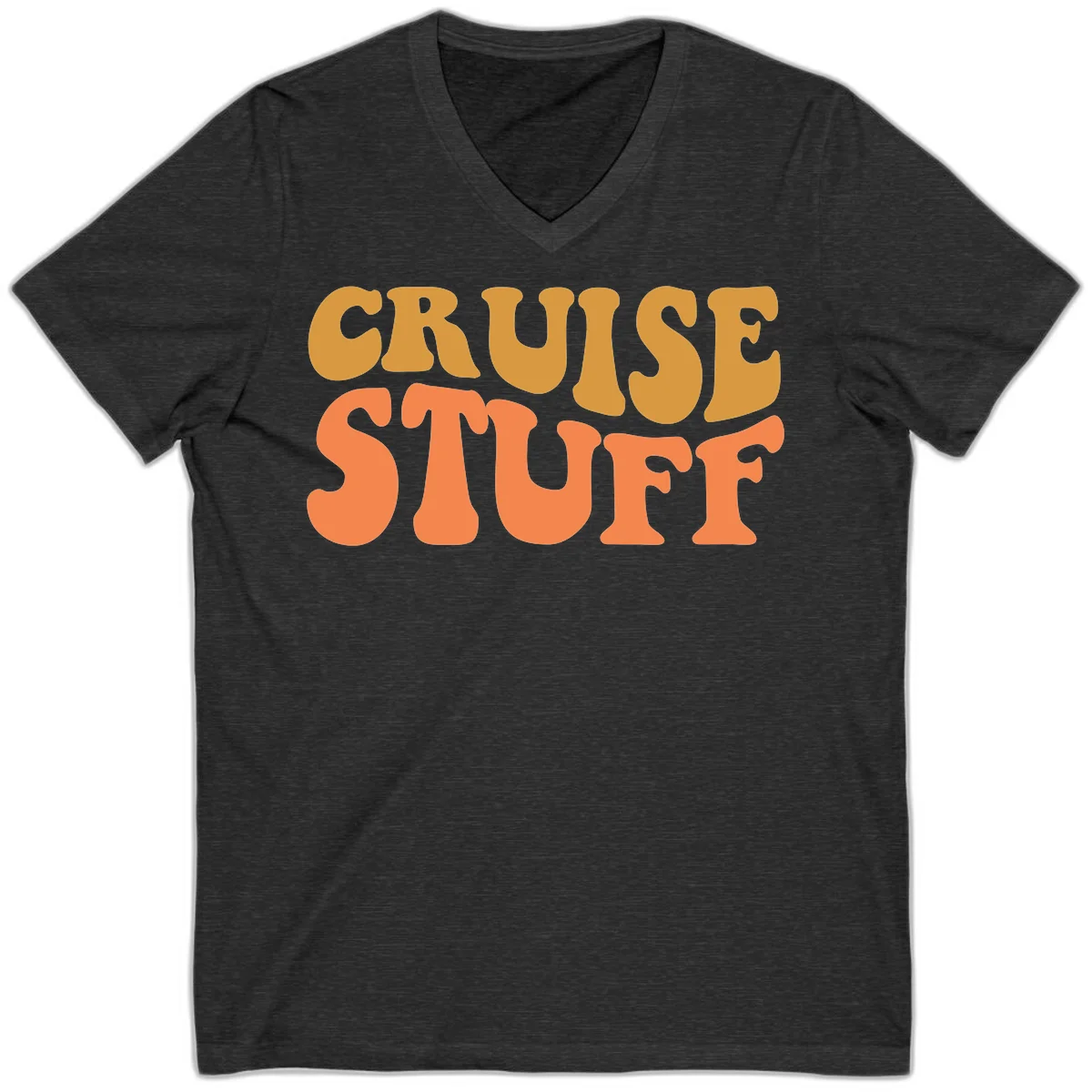 Cruise Stuff V-Neck Tee in Dark Grey Heather