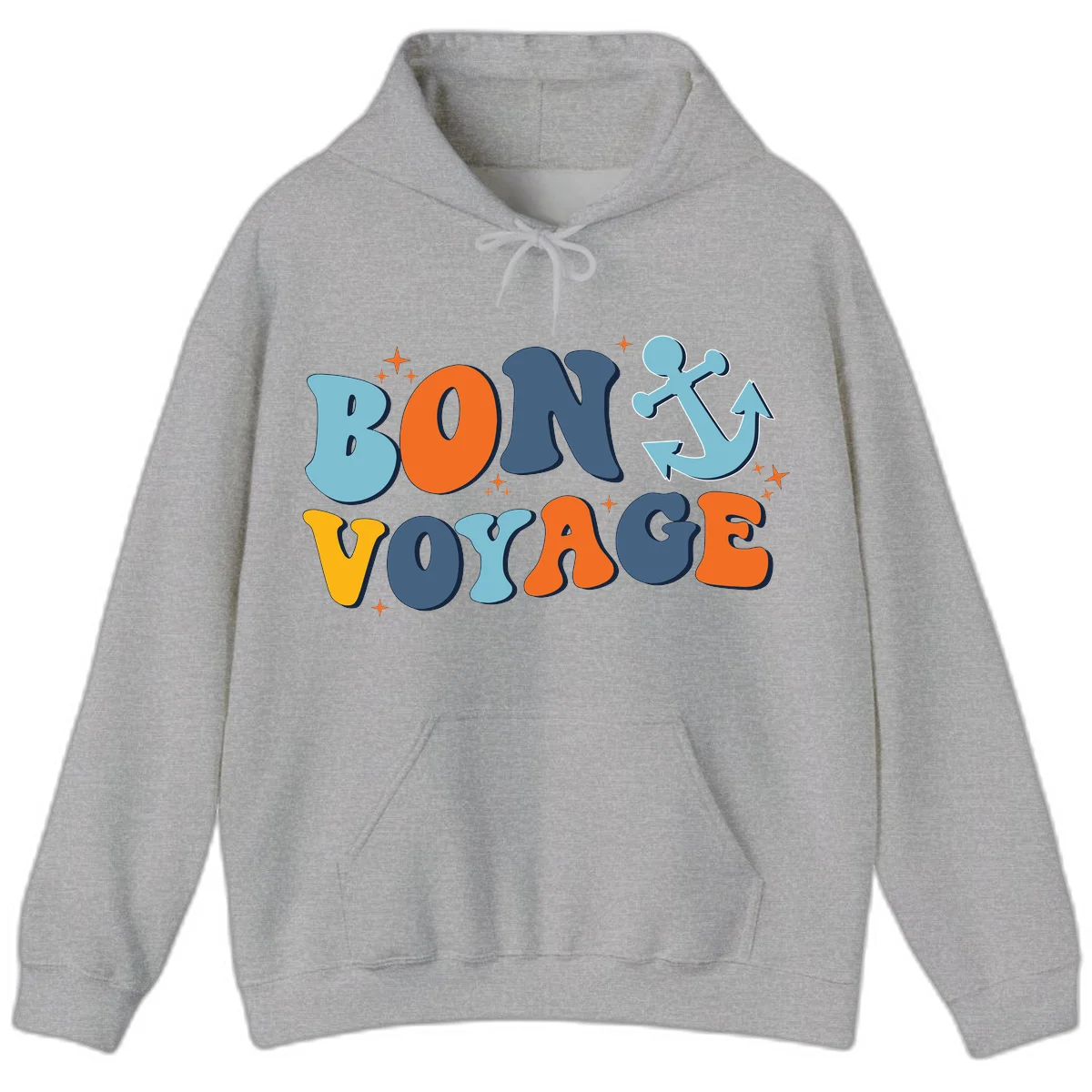 Bon Voyage Anchor Hoodie: Warmth for Your Next Cruise! in Sport Grey