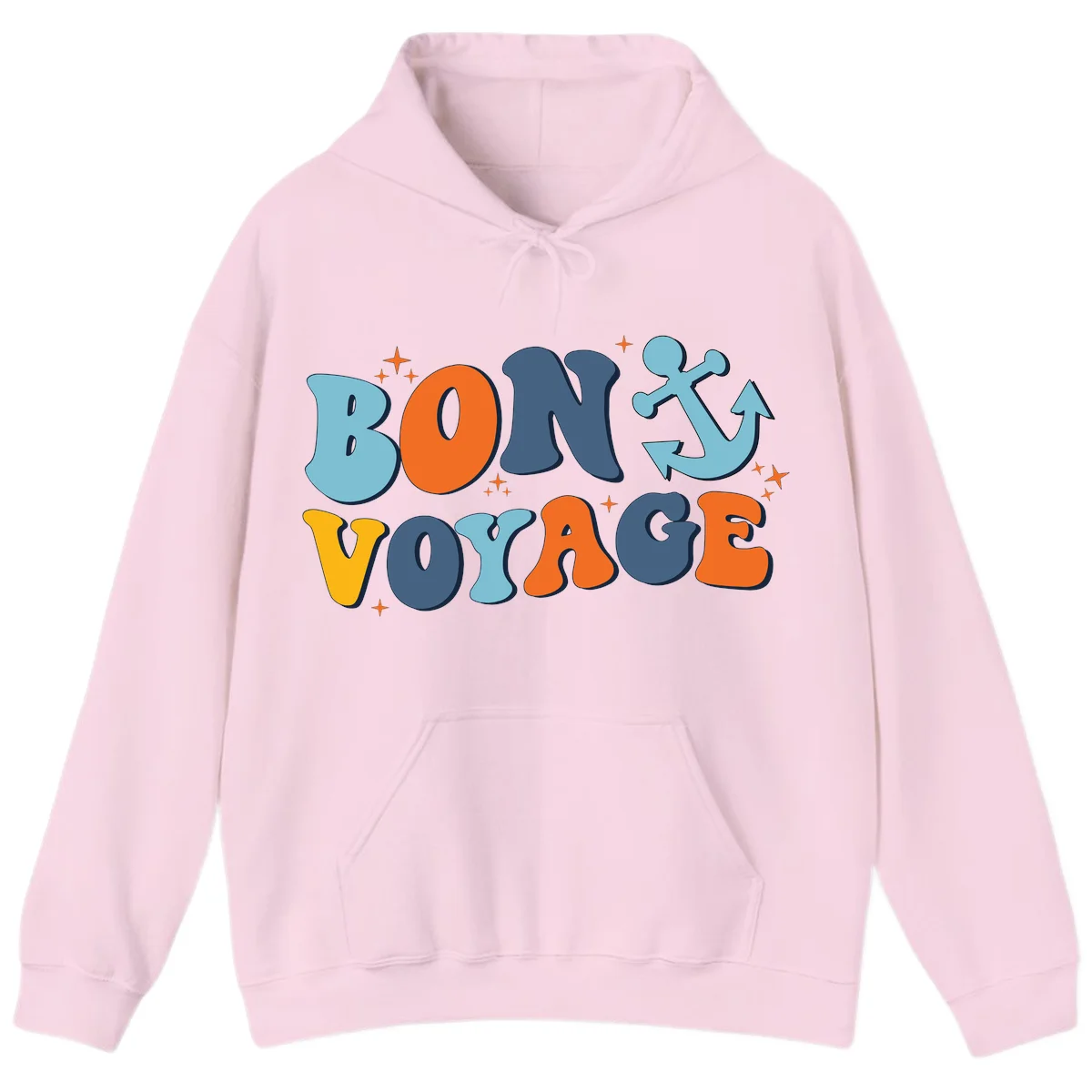 Bon Voyage Anchor Hoodie: Warmth for Your Next Cruise! in Light Pink