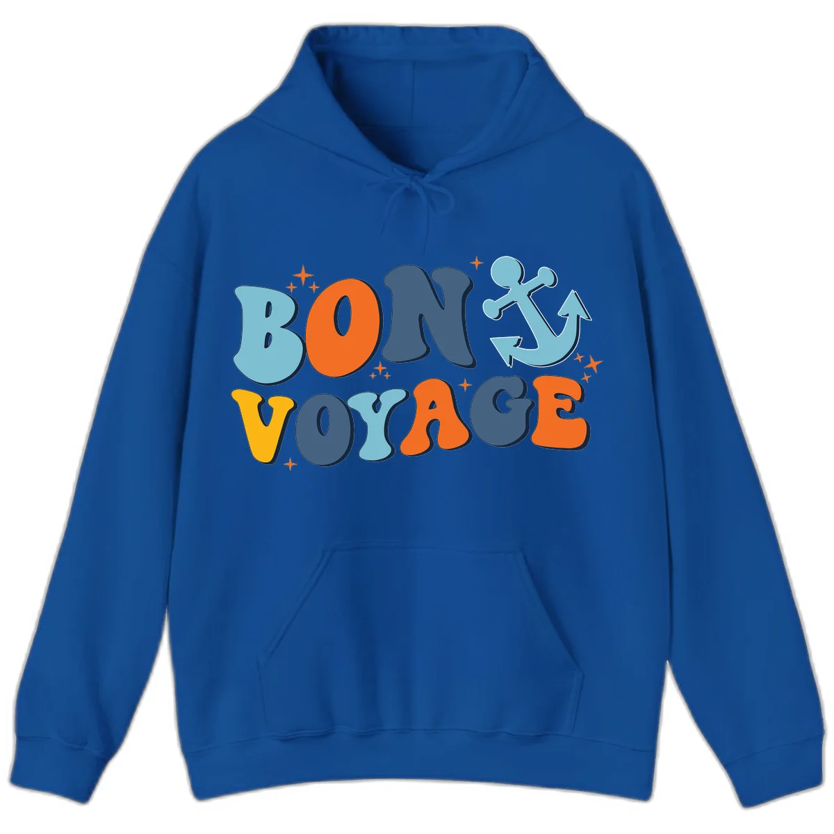 Bon Voyage Anchor Hoodie: Warmth for Your Next Cruise! in Royal