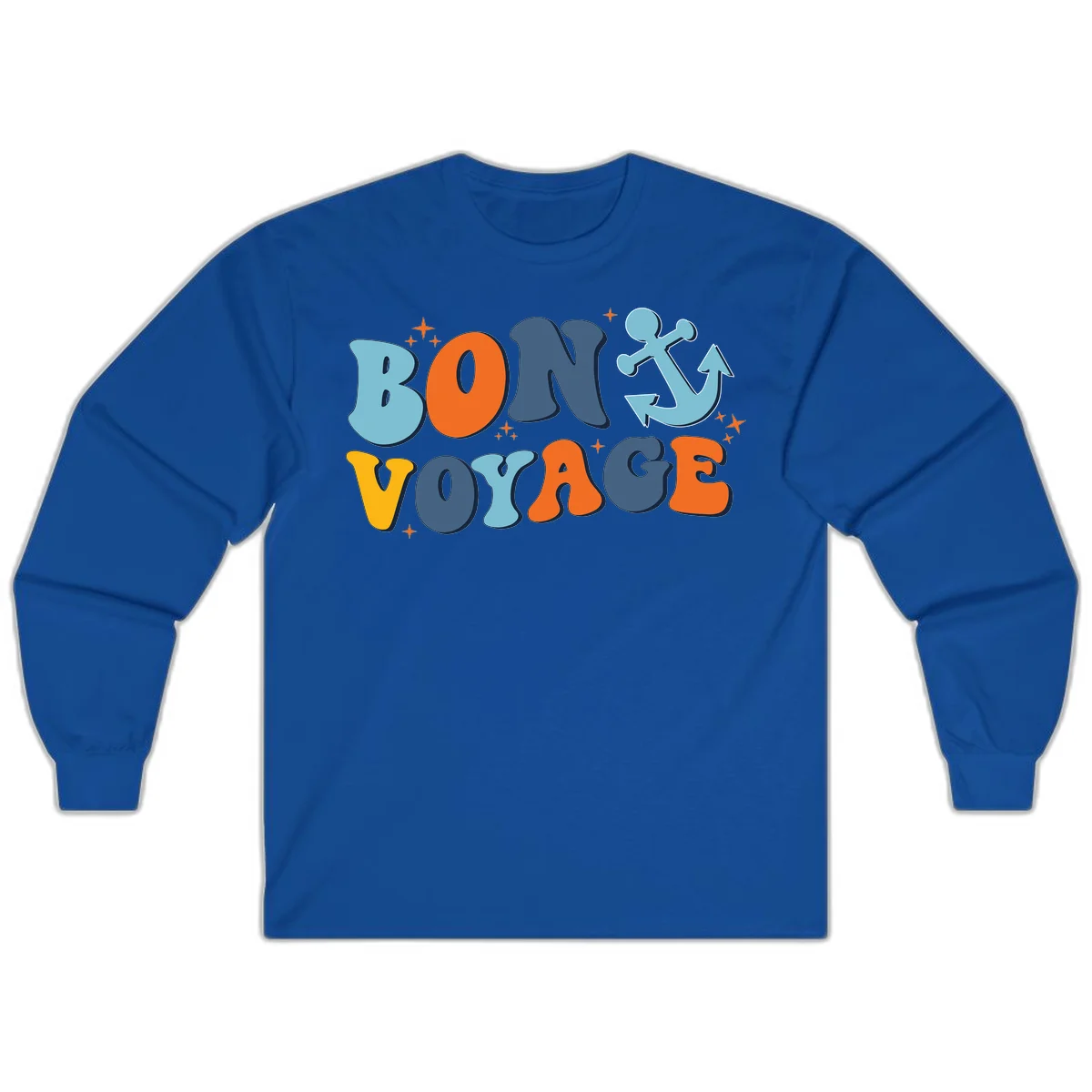 Bon Voyage Anchor Long Sleeve: Comfy for Cruise Evenings! in Royal