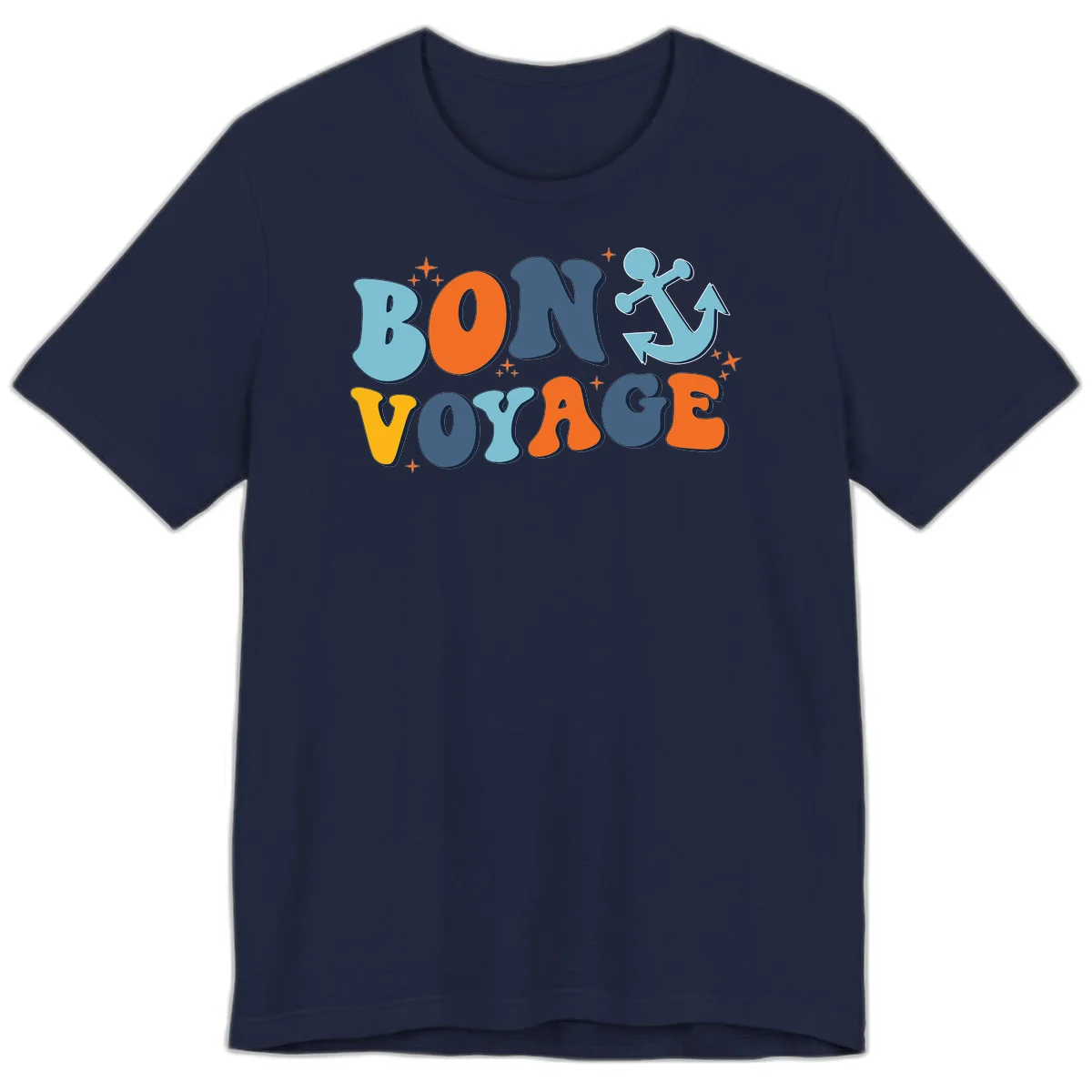 Bon Voyage Anchor Premium T-Shirt: Cruise in Comfort! in Navy