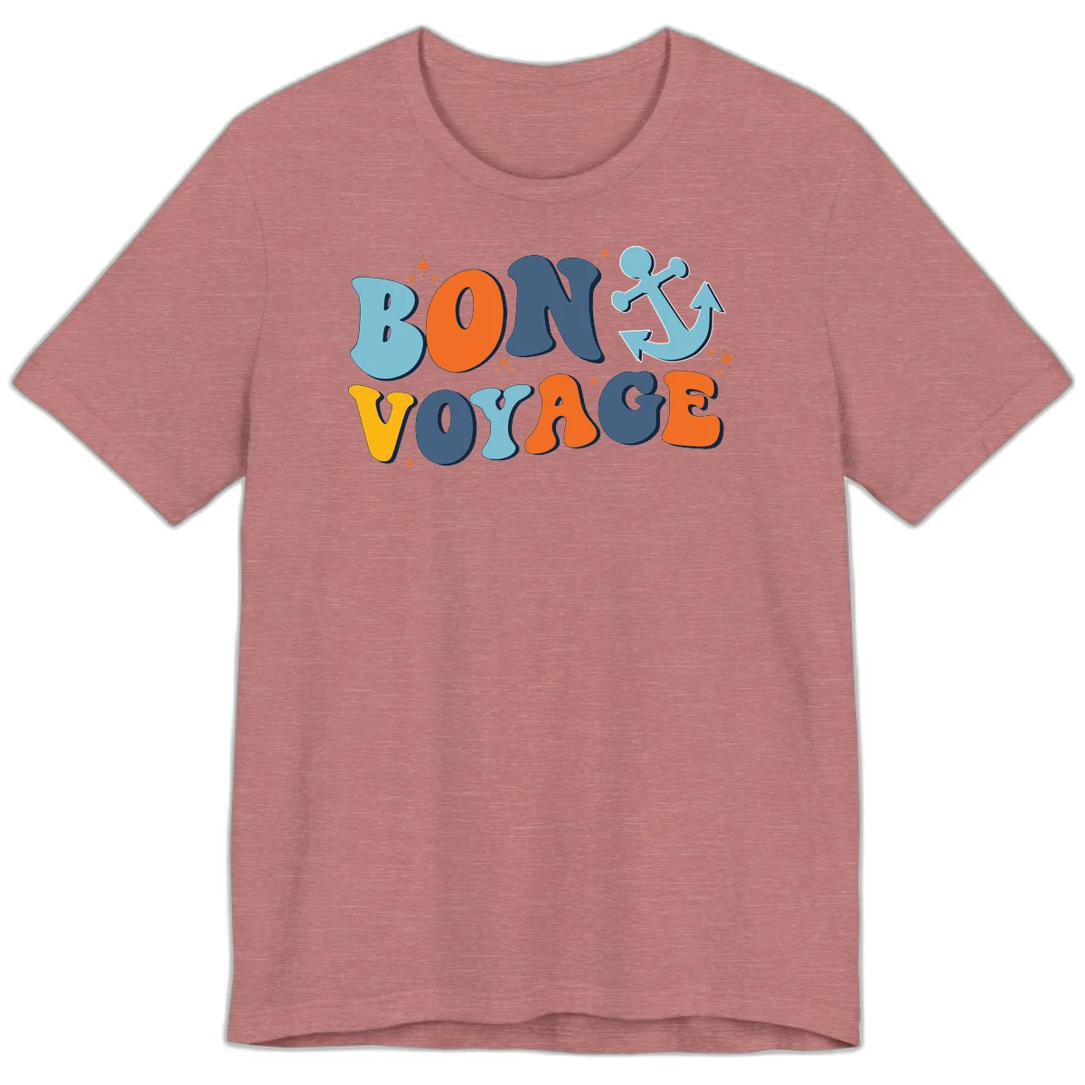 Bon Voyage Anchor Premium T-Shirt: Cruise in Comfort! in Heather Mauve