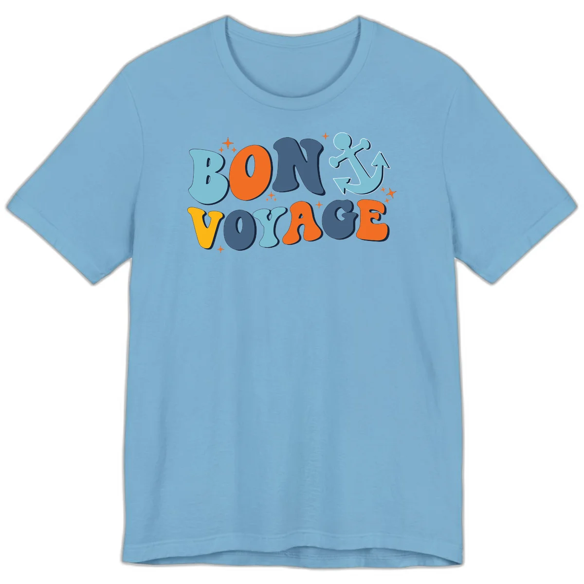 Bon Voyage Anchor Premium T-Shirt: Cruise in Comfort! in Ocean Blue