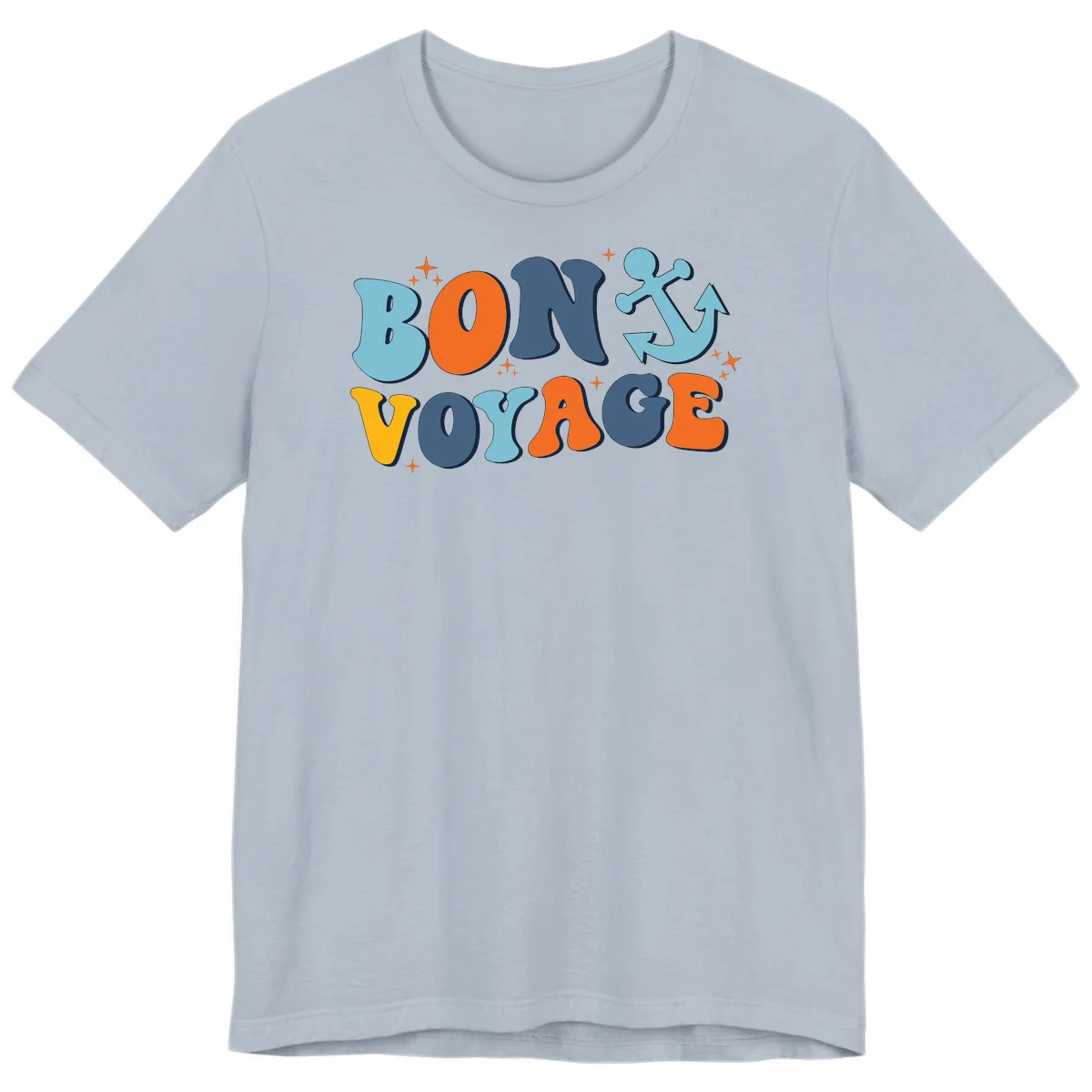 Bon Voyage Anchor Premium T-Shirt: Cruise in Comfort! in Light Blue