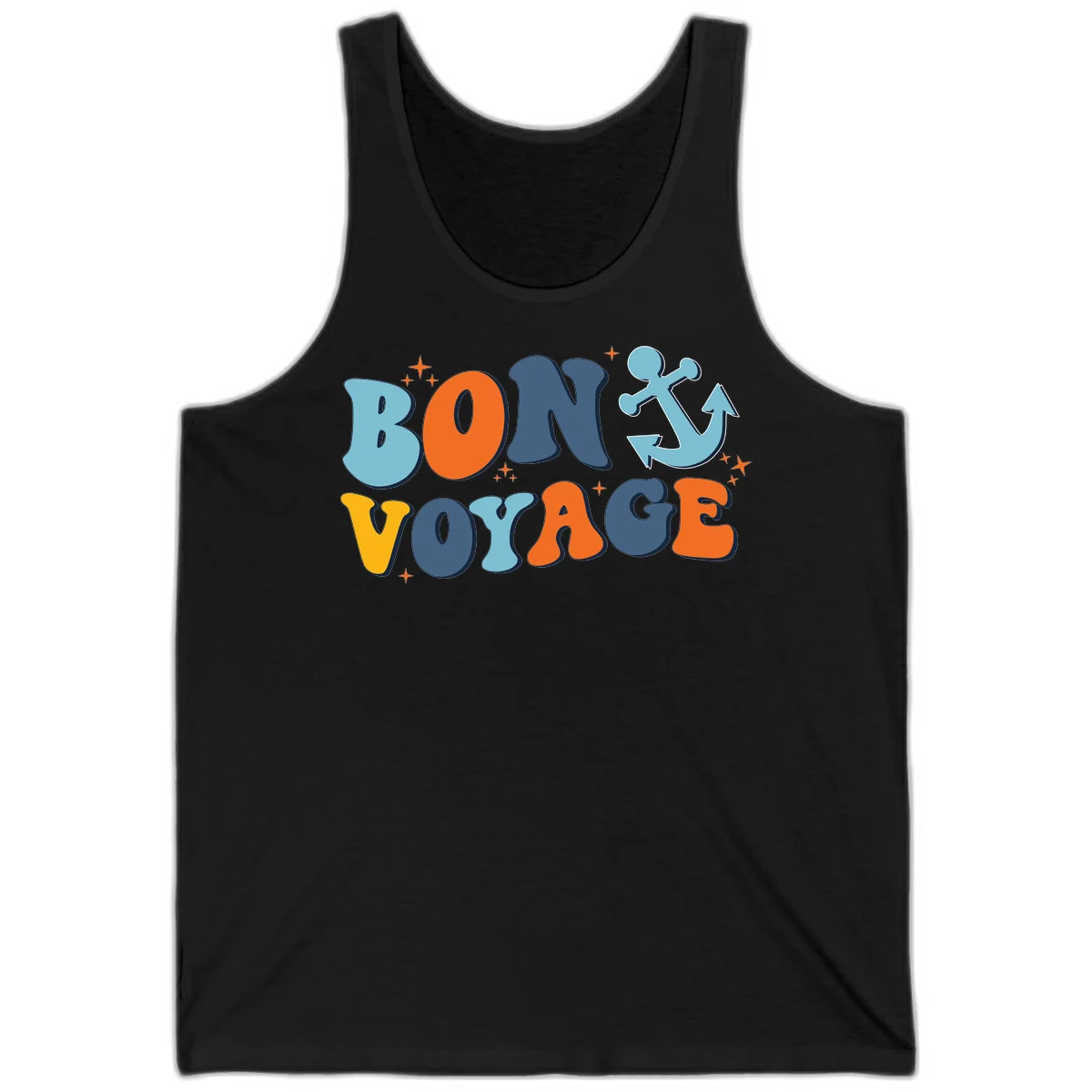 Bon Voyage Anchor Tank: Soak Up the Sun on Your Cruise! in Black
