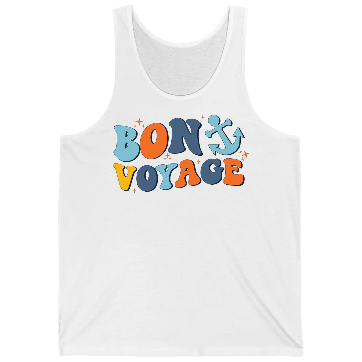 Bon Voyage Anchor Tank: Soak Up the Sun on Your Cruise! in White