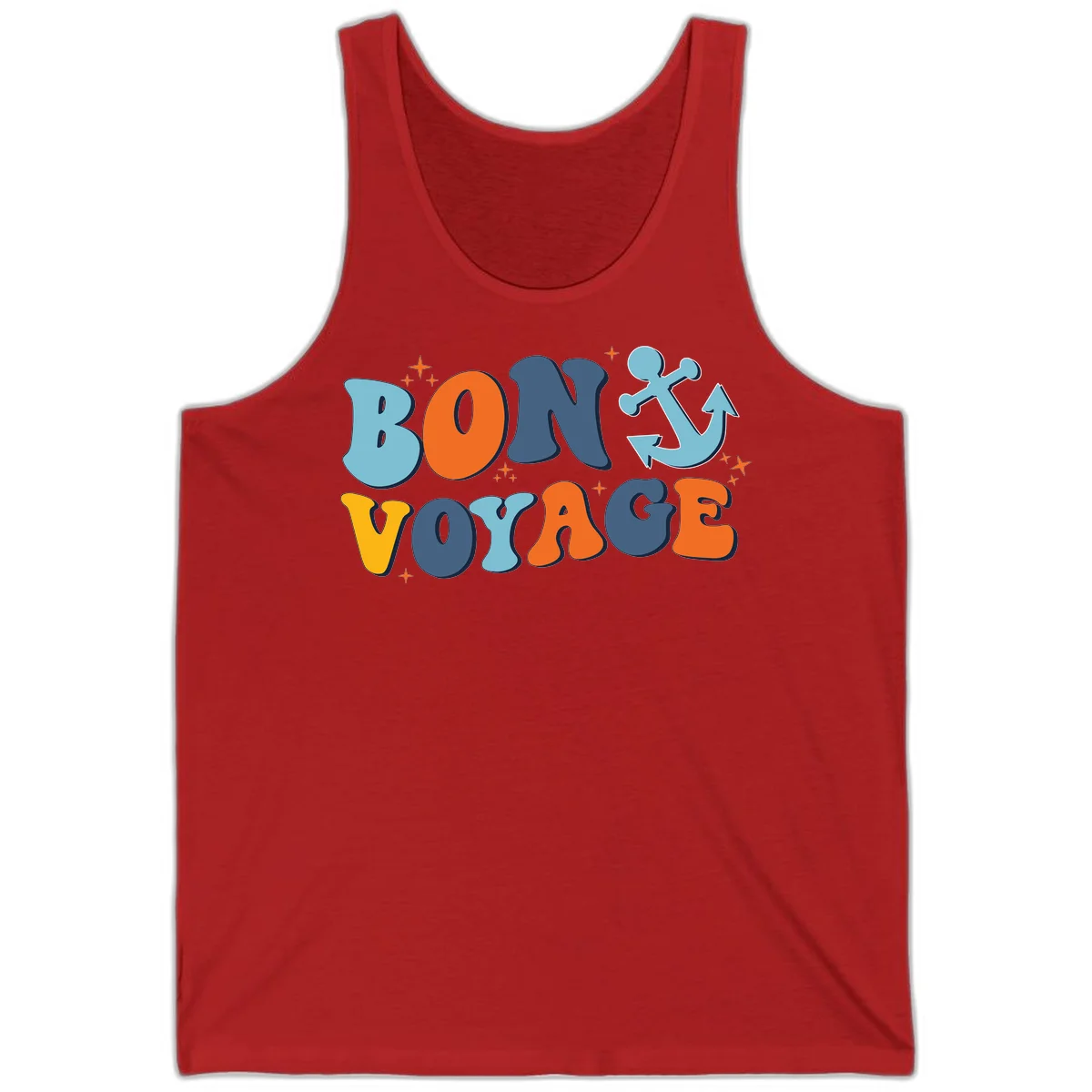 Bon Voyage Anchor Tank: Soak Up the Sun on Your Cruise! in Red