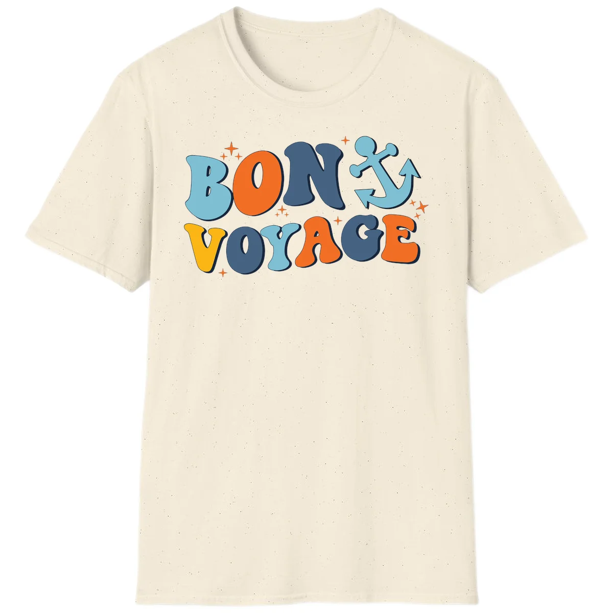 Bon Voyage Anchor T-Shirt: Your Next Cruise Adventure! in Natural