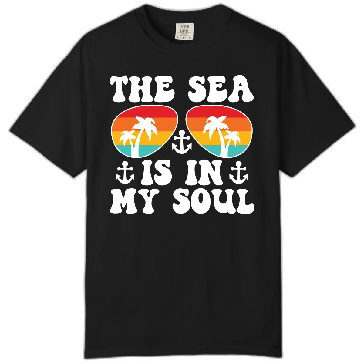 The Sea Is In My Soul Comfort Color Tee in Black