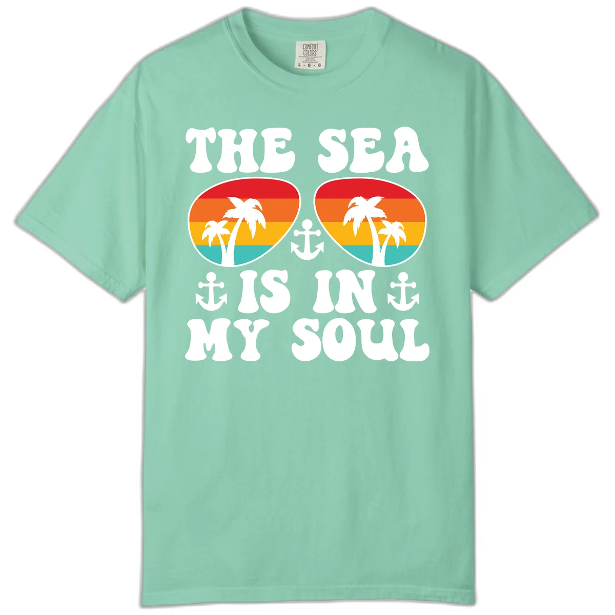 The Sea Is In My Soul Comfort Color Tee in Island Reef