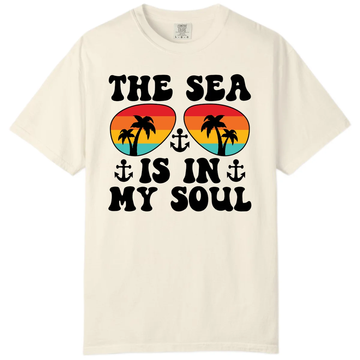 The Sea Is In My Soul Comfort Color Tee in Ivory