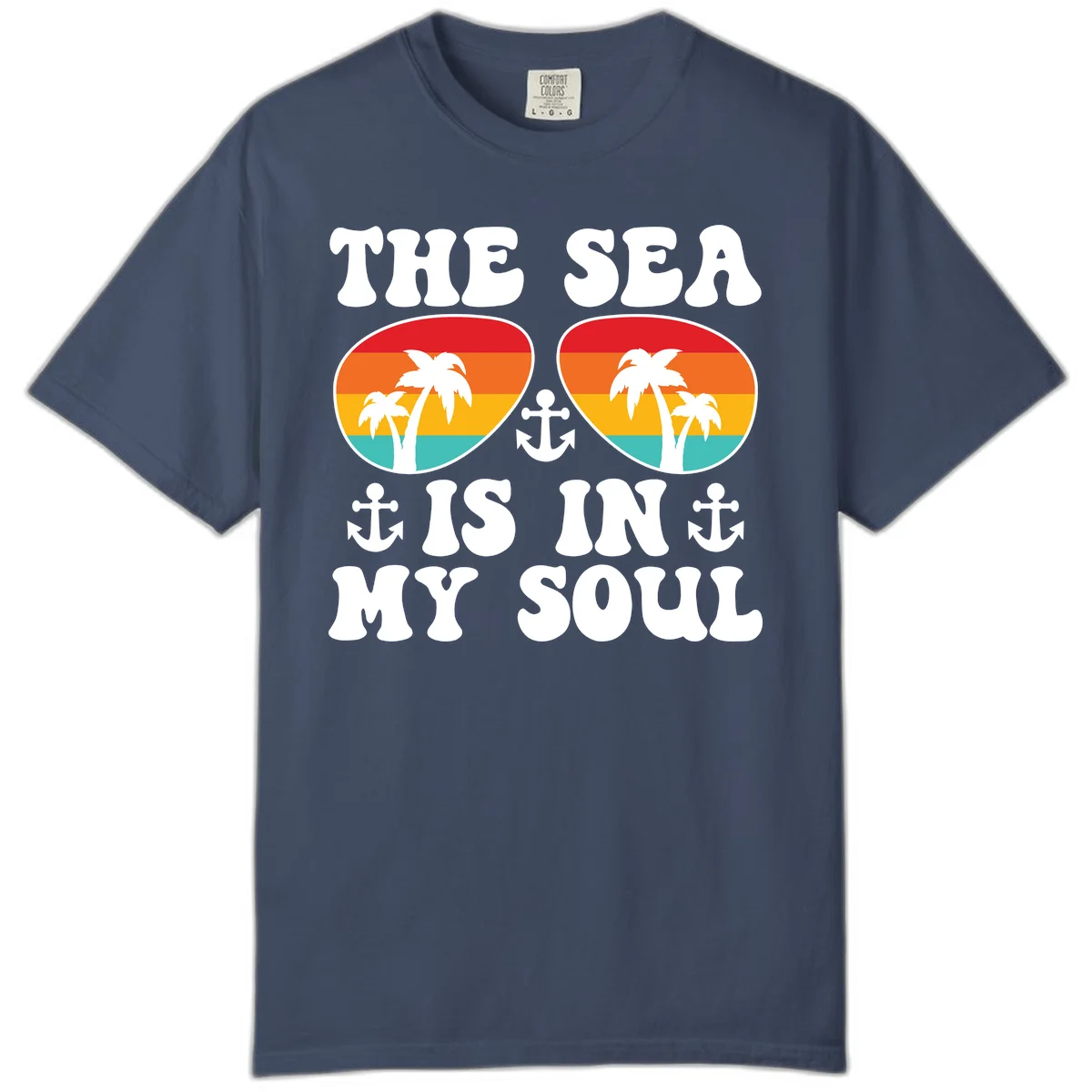 The Sea Is In My Soul Comfort Color Tee in Midnight
