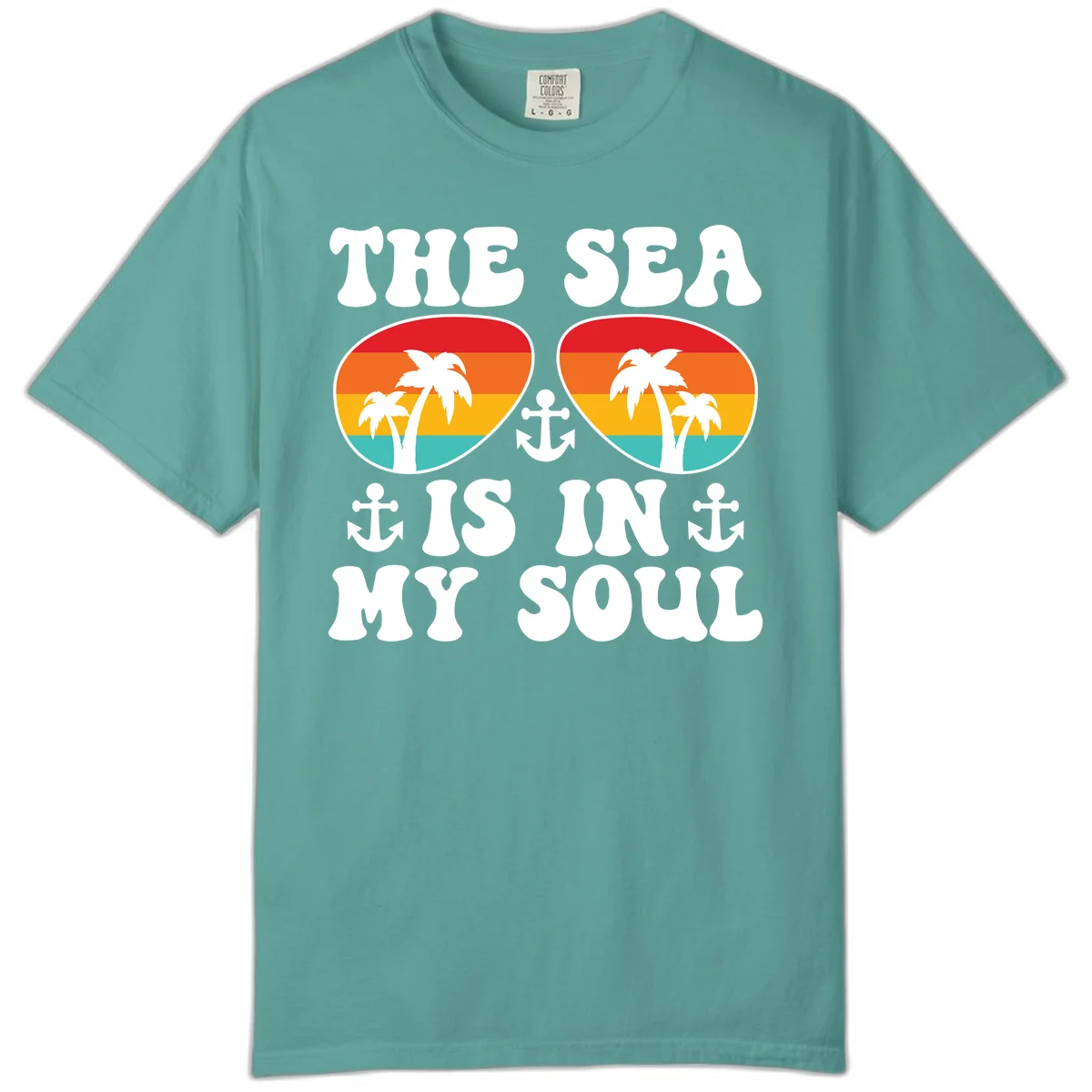 The Sea Is In My Soul Comfort Color Tee in Seafoam