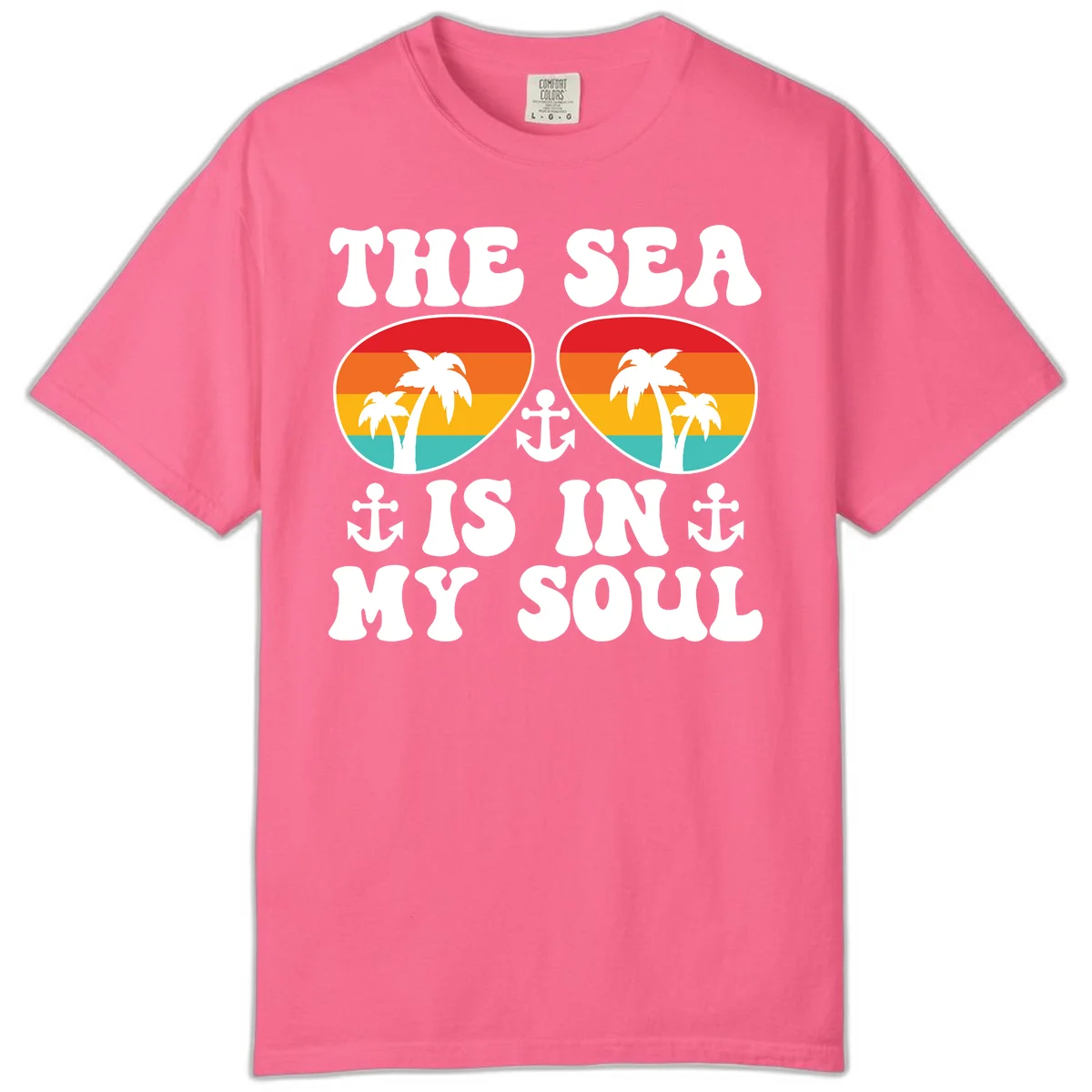 The Sea Is In My Soul Comfort Color Tee in Crunchberry
