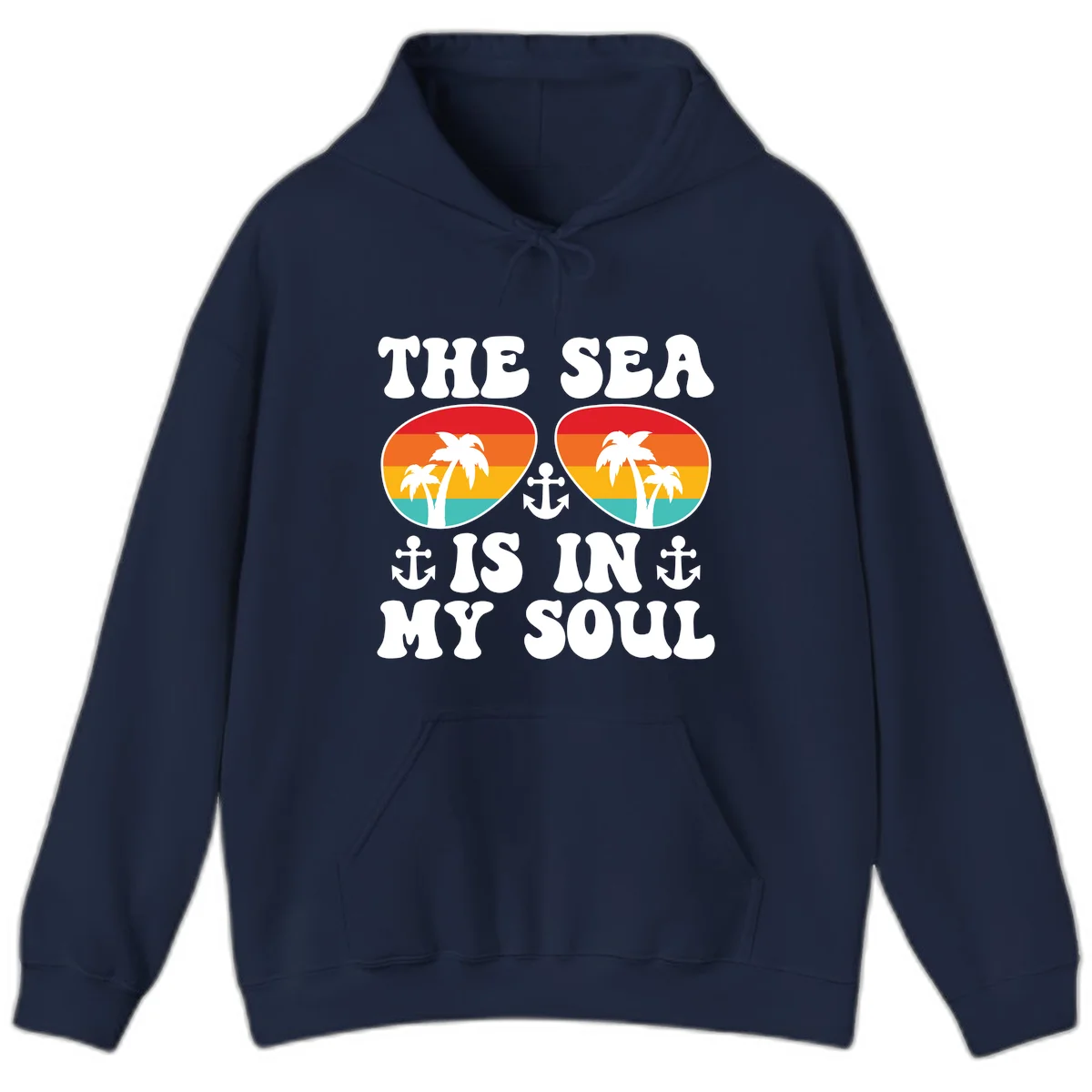 The Sea Is In My Soul Hoodie in Navy