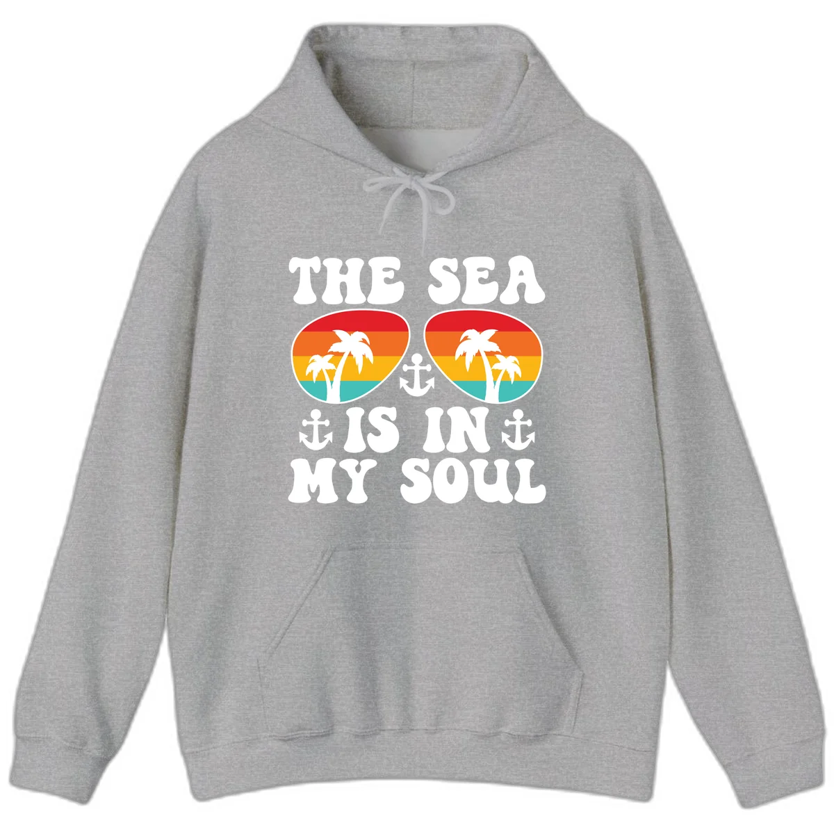 The Sea Is In My Soul Hoodie in Sport Grey