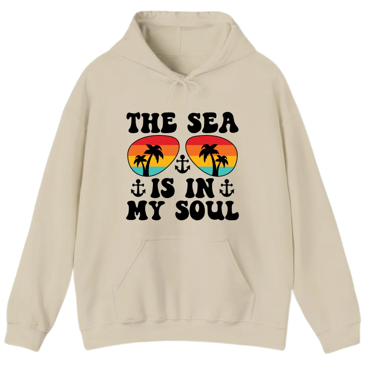 The Sea Is In My Soul Hoodie in Sand