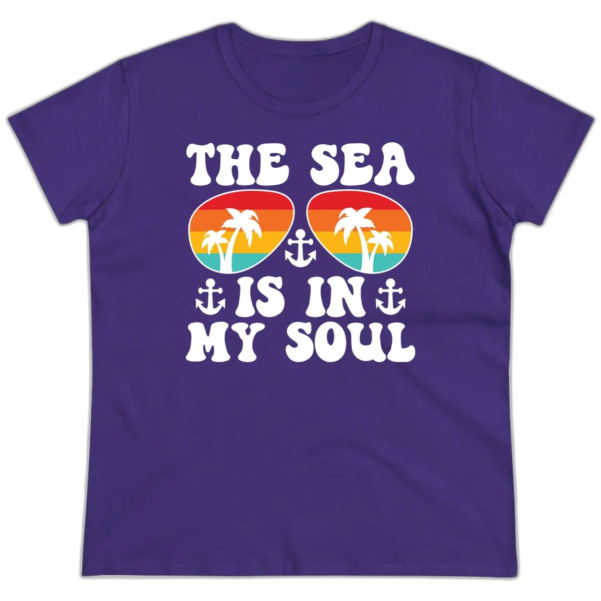The Sea Is In My Soul Ladies Tee in Purple