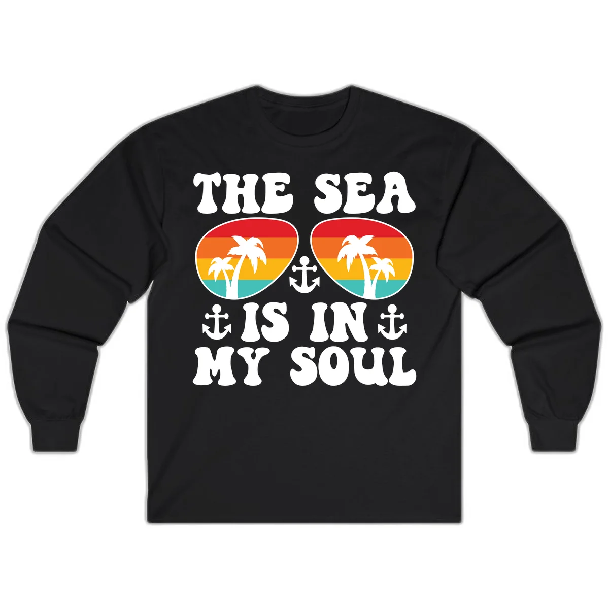 The Sea Is In My Soul Long Sleeve in Black