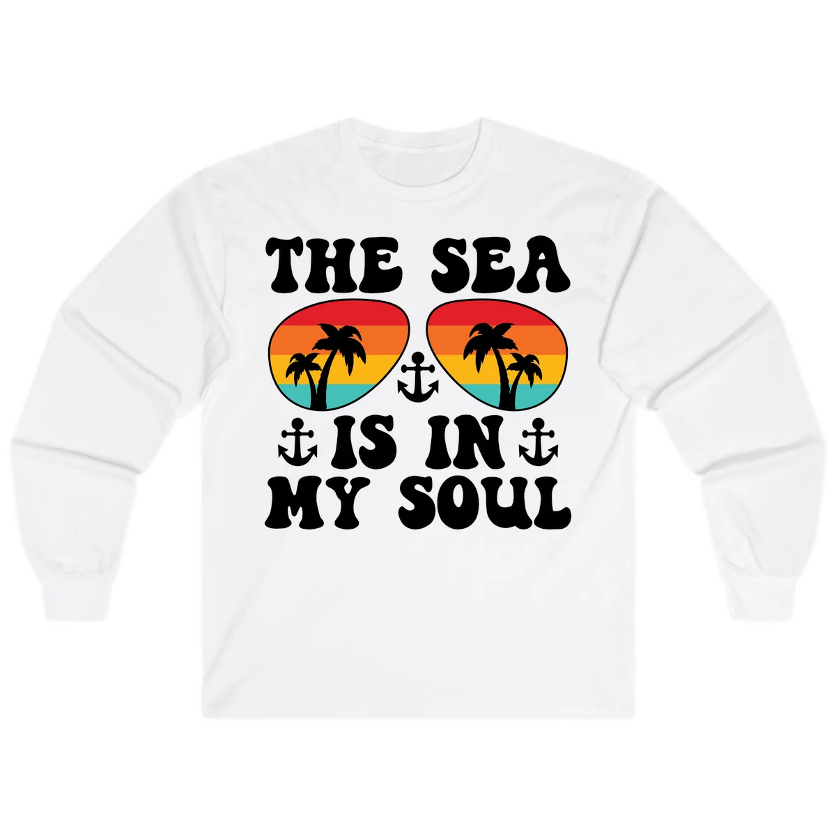 The Sea Is In My Soul Long Sleeve in White