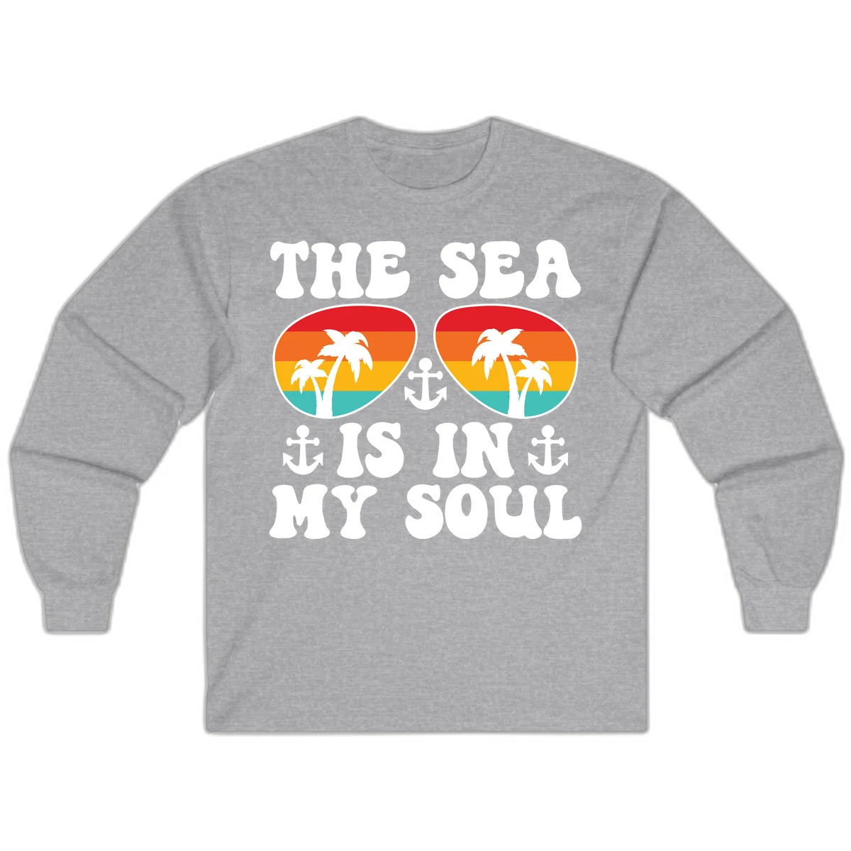 The Sea Is In My Soul Long Sleeve in Sport Grey