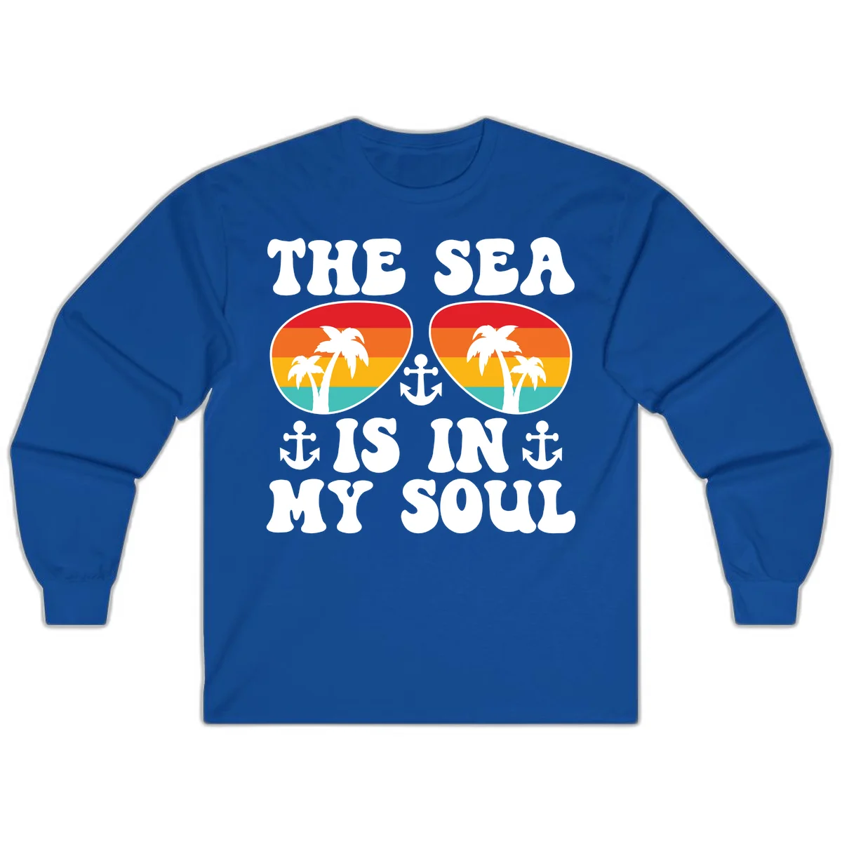 The Sea Is In My Soul Long Sleeve in Royal