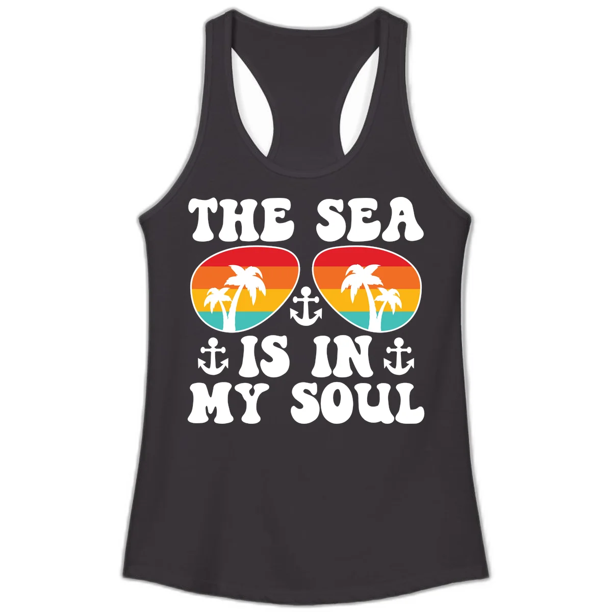 The Sea Is In My Soul Ladies Tank in Black